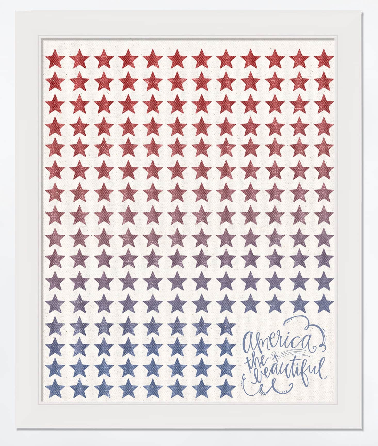 Gradient Stars Print in White Frame