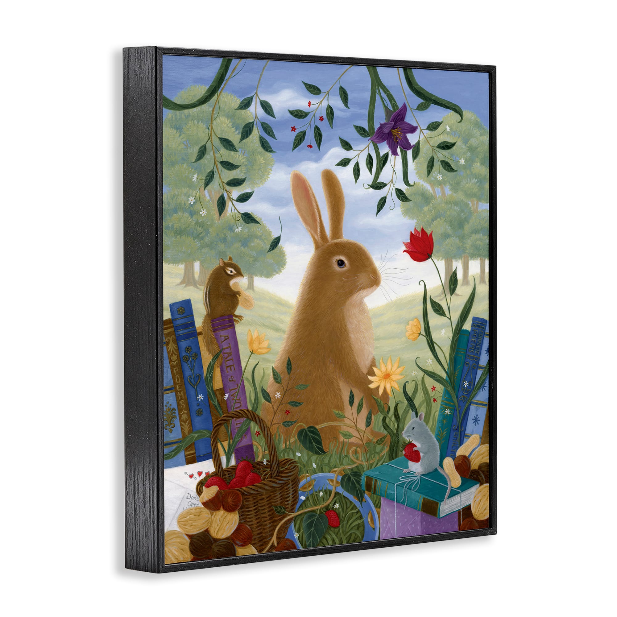 Stupell Industries Spring View Rabbit & Friends Framed Giclée Wall Art