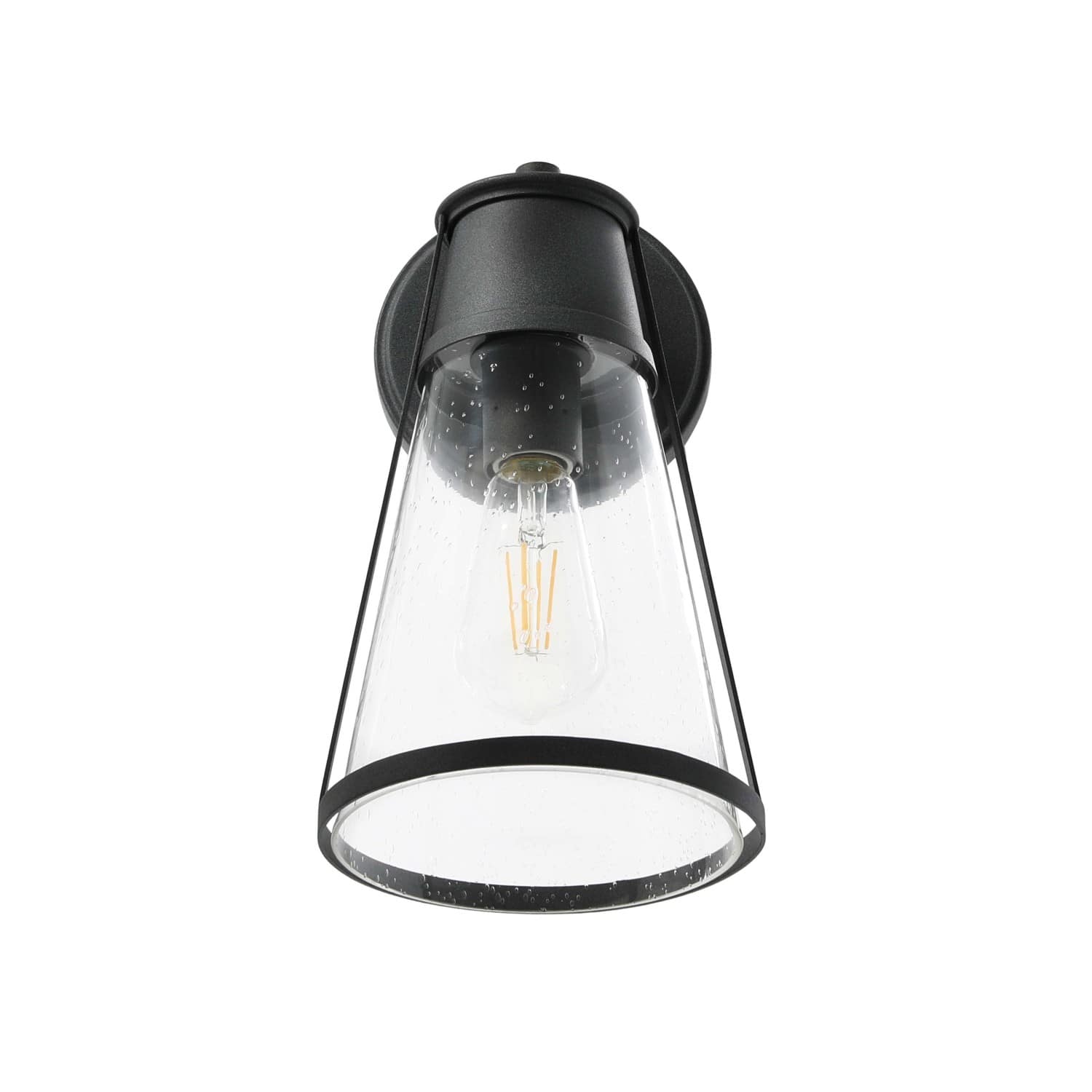 Hello Honey® Robert Stevenson Lighting Jaxon 13.5" Metal & Seedy Glass Outdoor Wall Sconce