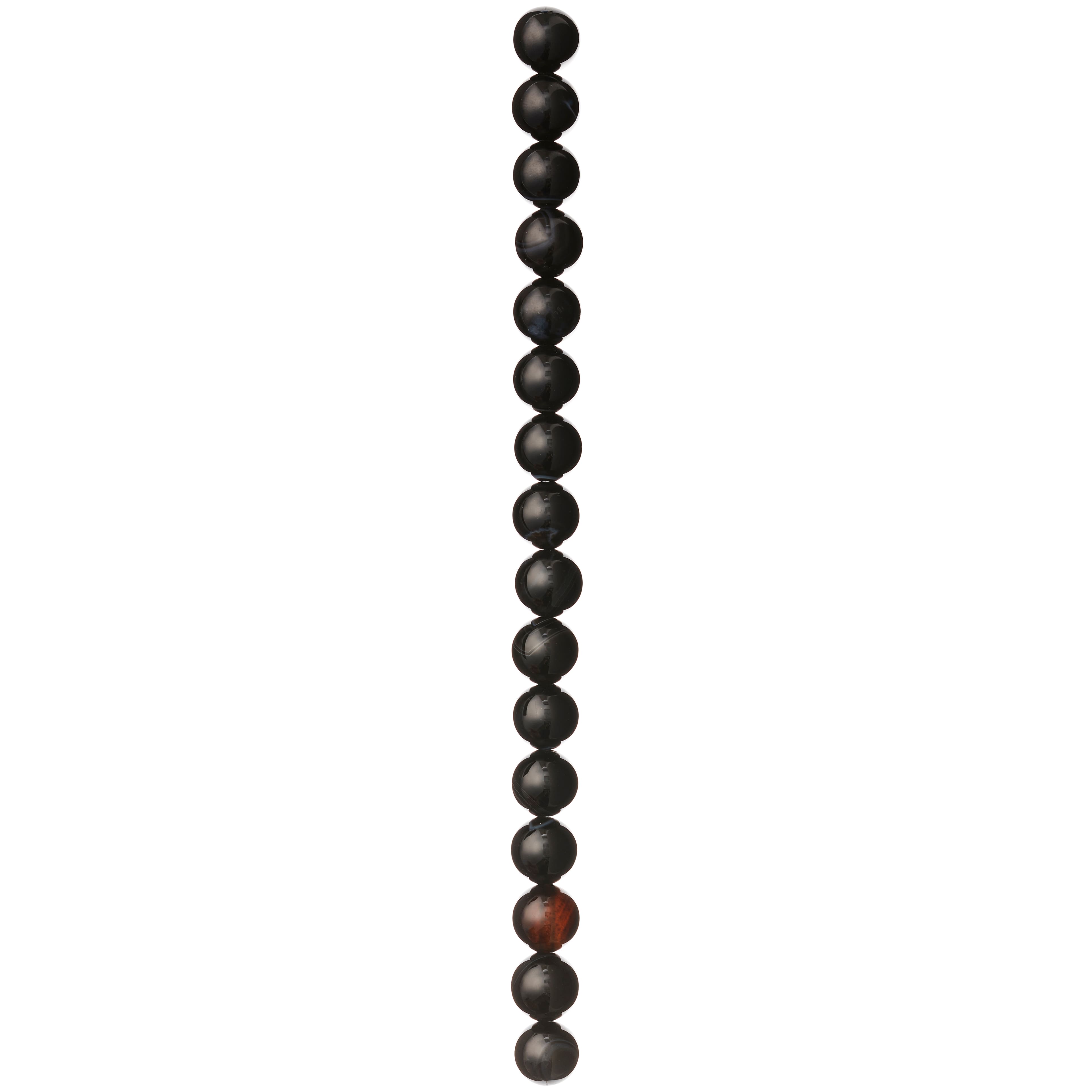 Black Dyed Agate Round Beads, 10mm by Bead Landing™