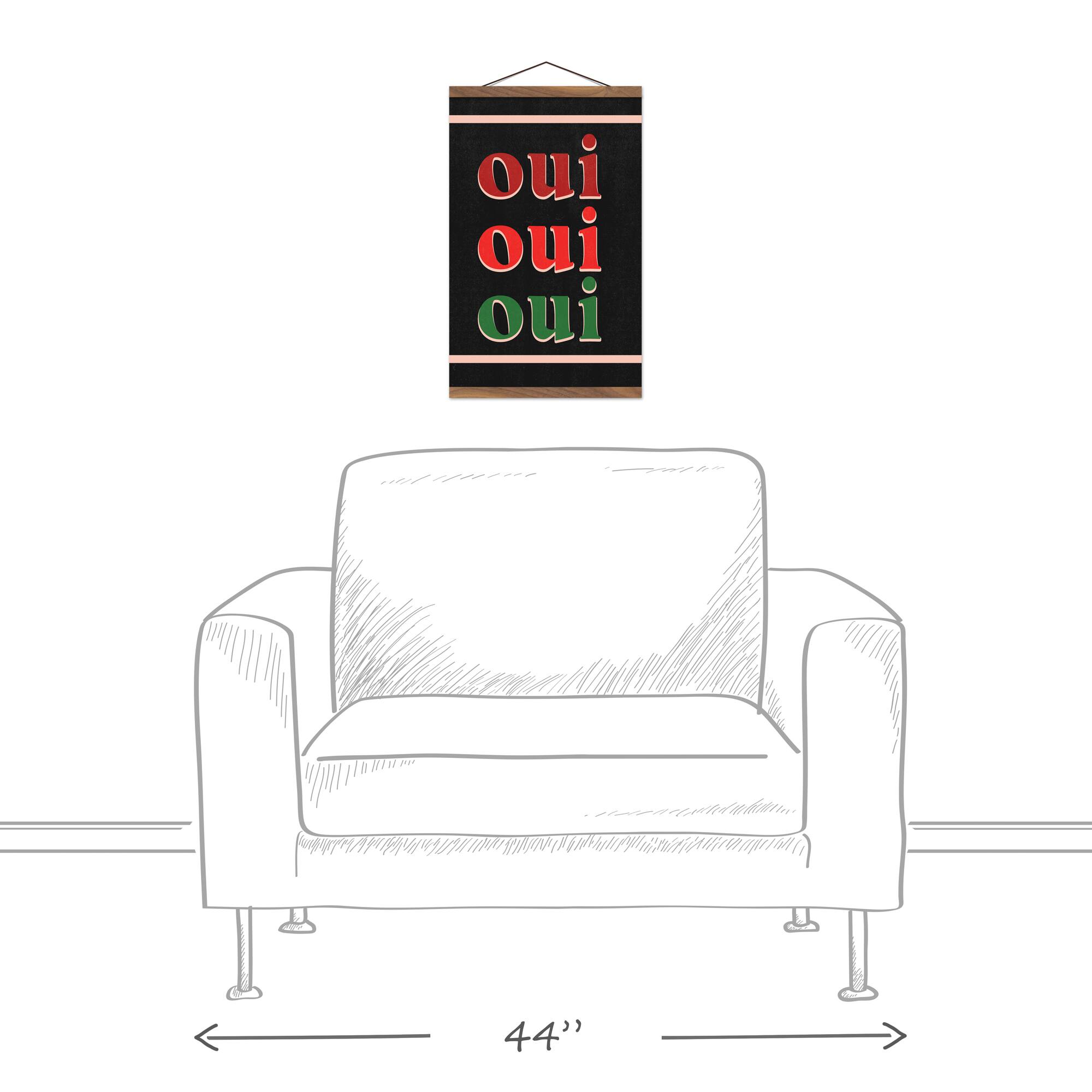 Oui Oui Oui Teak Hanging Canvas