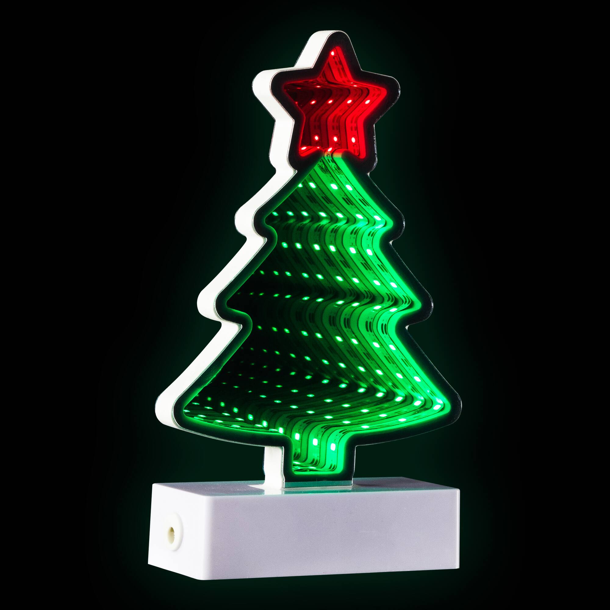 LED 3D Christmas Tree Infinity Mirror - 8"