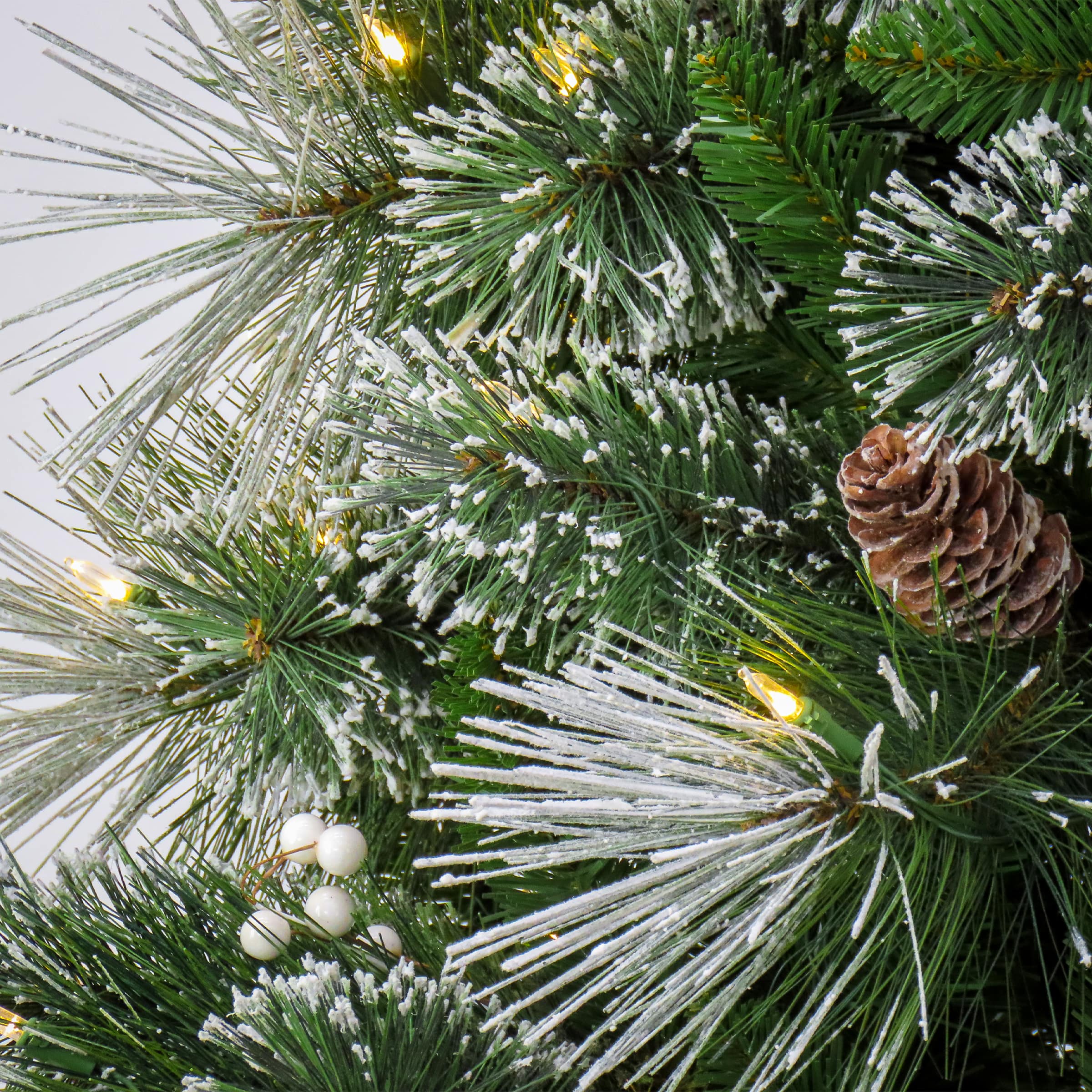 7.5ft. Pre-Lit Frosted Bryson Pine Artificial Christmas Tree, Warm White LED Lights