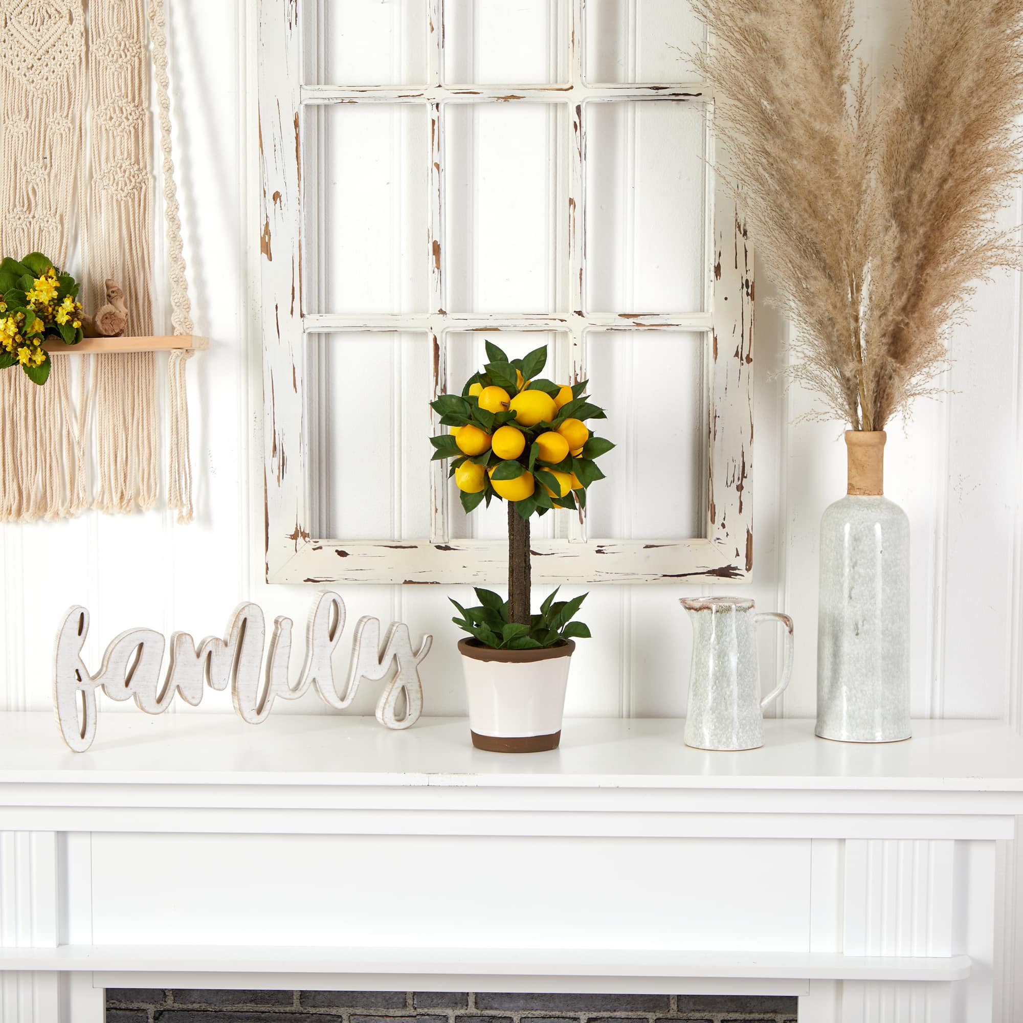 18" Potted Lemon Ball Topiary Arrangement