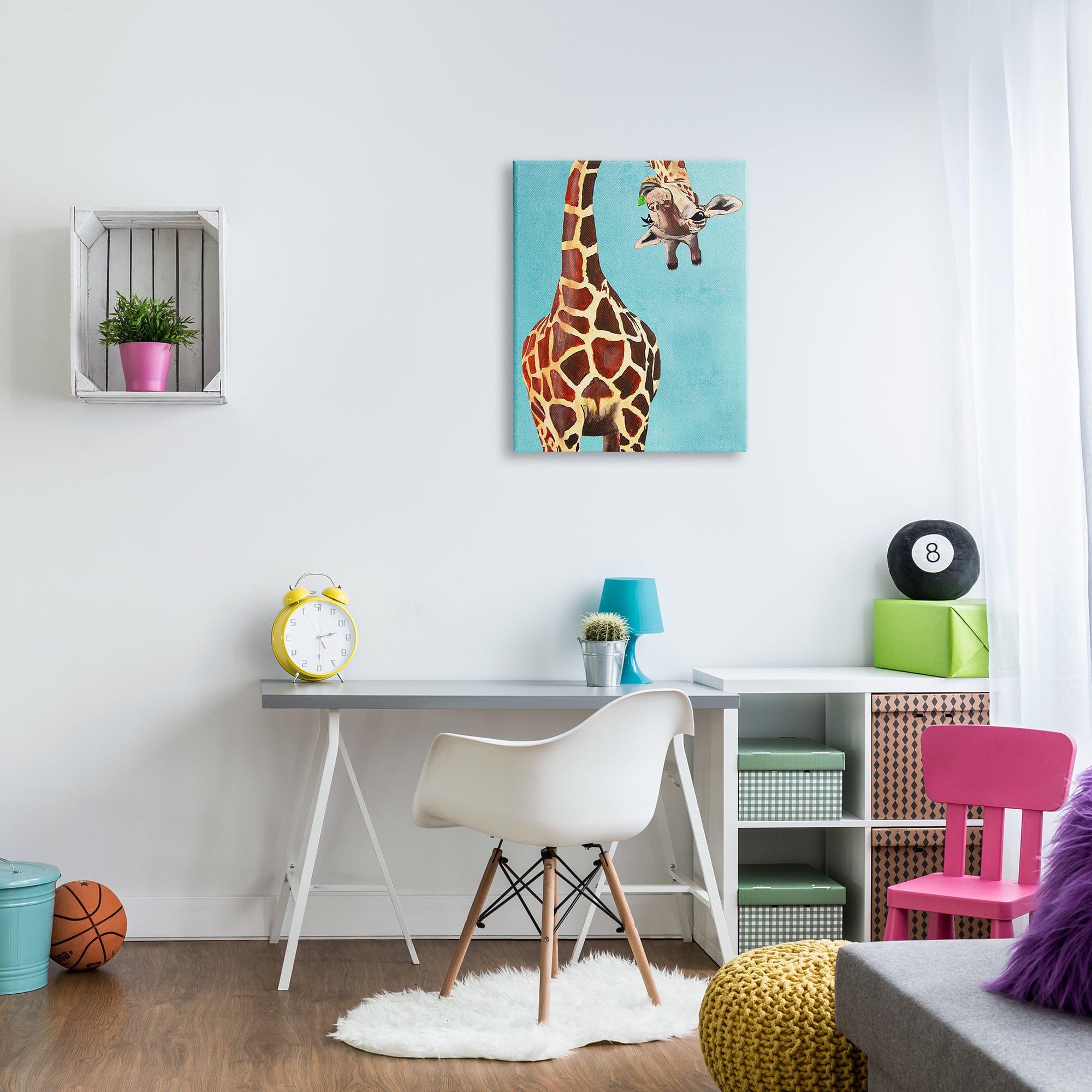 Stupell Industries Curious Giraffe Chewing Leaves Canvas Wall Art