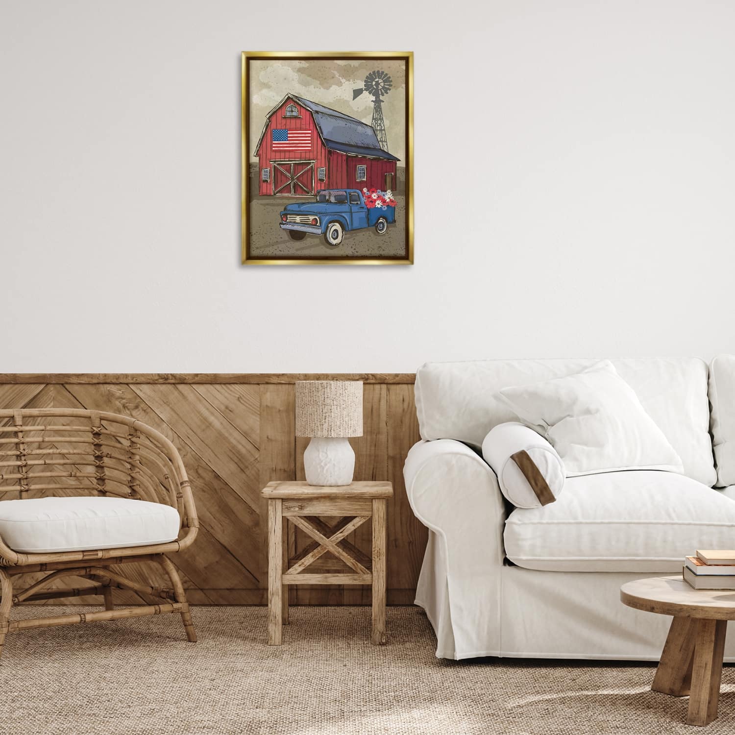 Stupell Industries Vintage Americana Barn Floater Framed Art