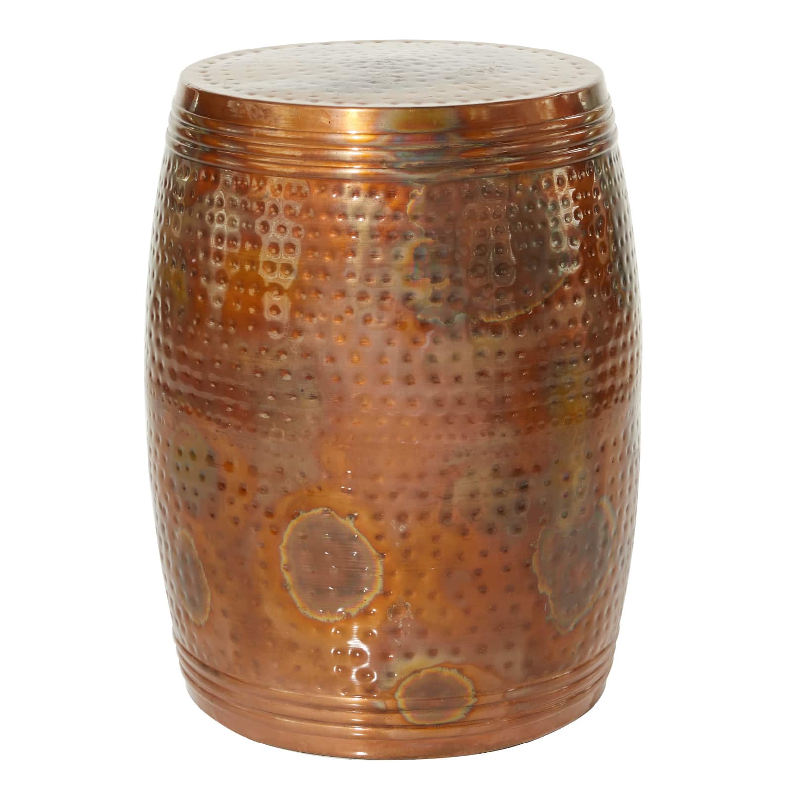 19'' Copper Aluminum Vintage Accent Table