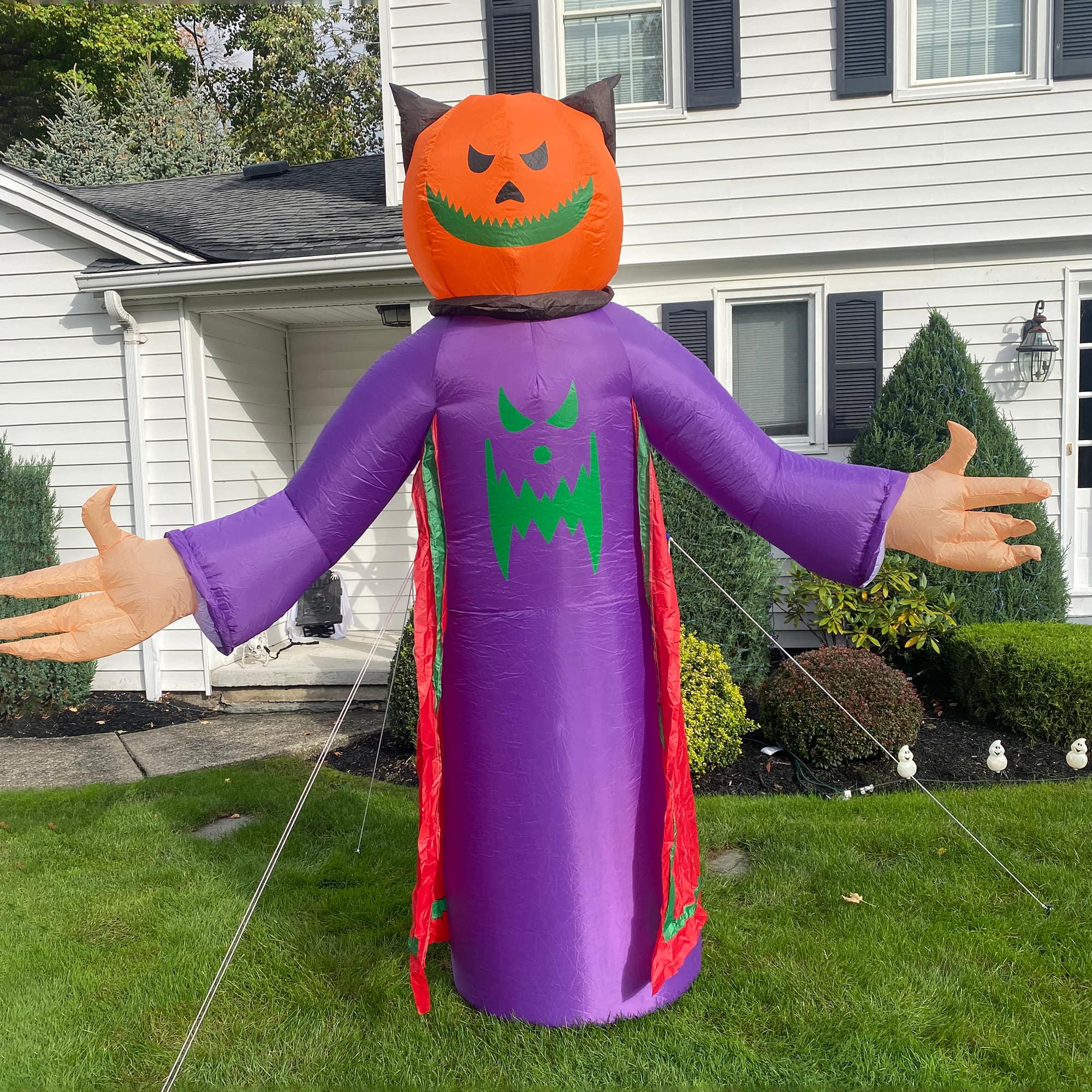 8ft. Lighted Jack-O'-Lantern Grim Reaper Inflatable Outdoor Halloween Decoration