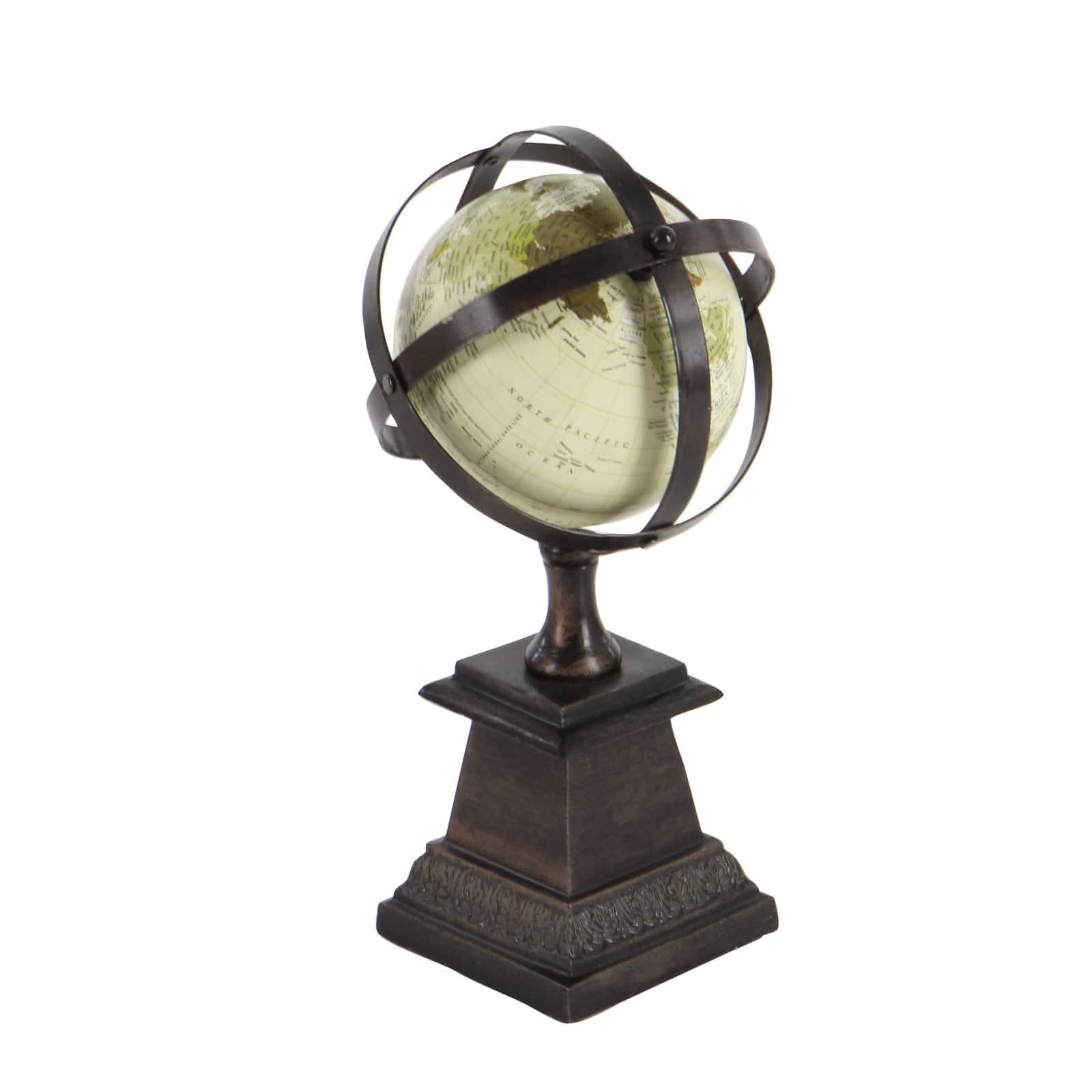 12" Brown Aluminum Industrial Globe
