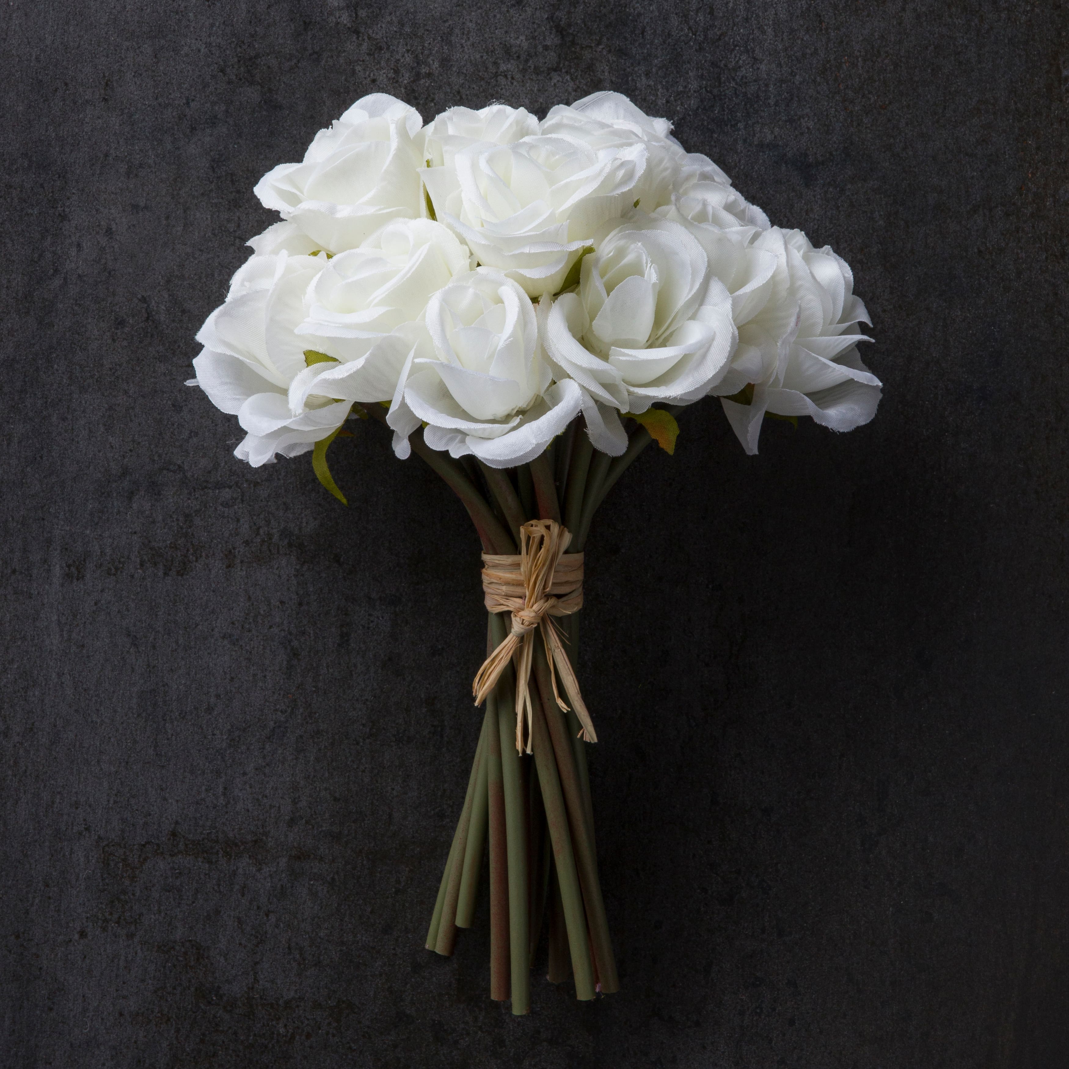 8 Pack: 8" White Mini Rose Bundle Classic Traditions™ by Ashland®
