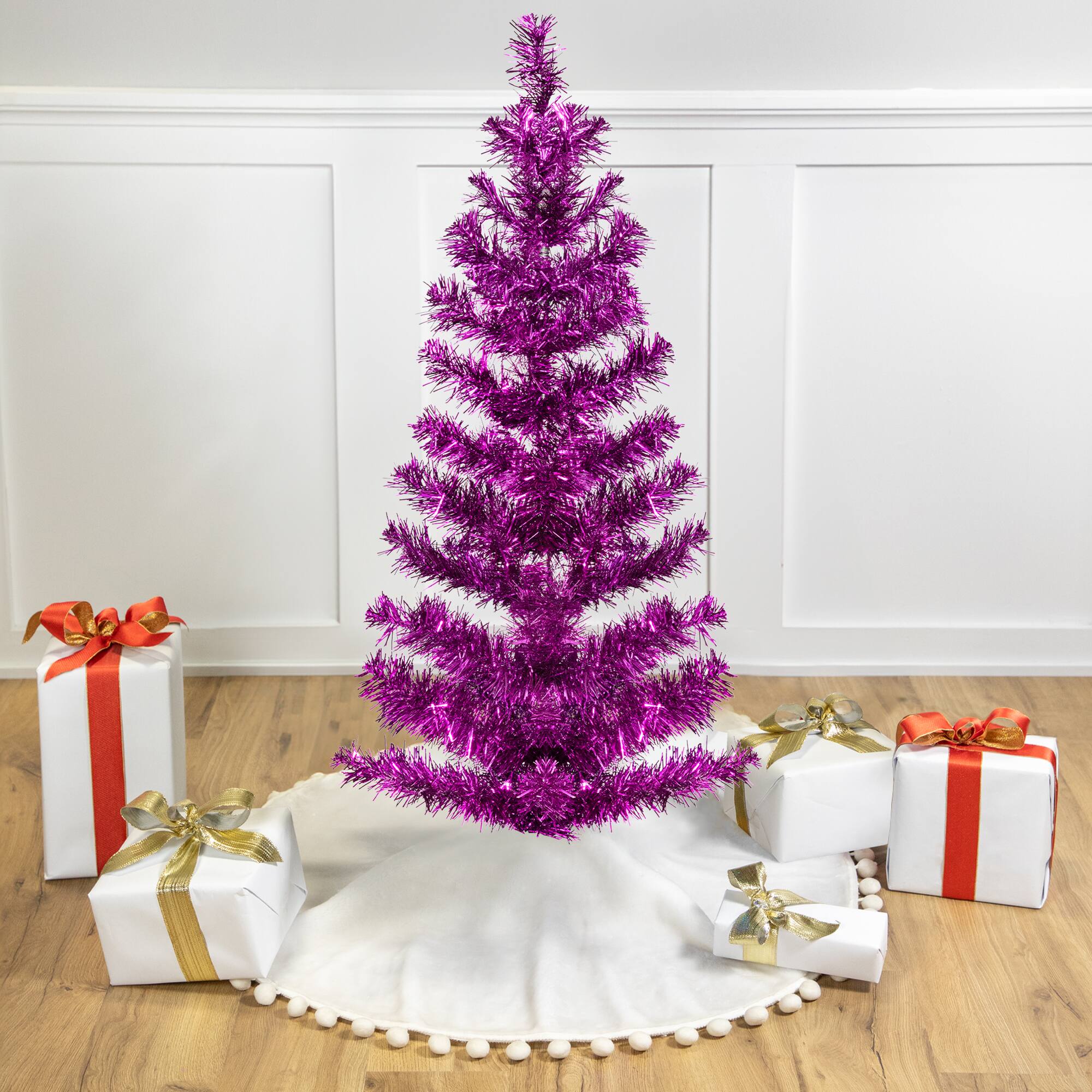 2ft. Unlit Purple Tinsel Artificial Christmas Tree