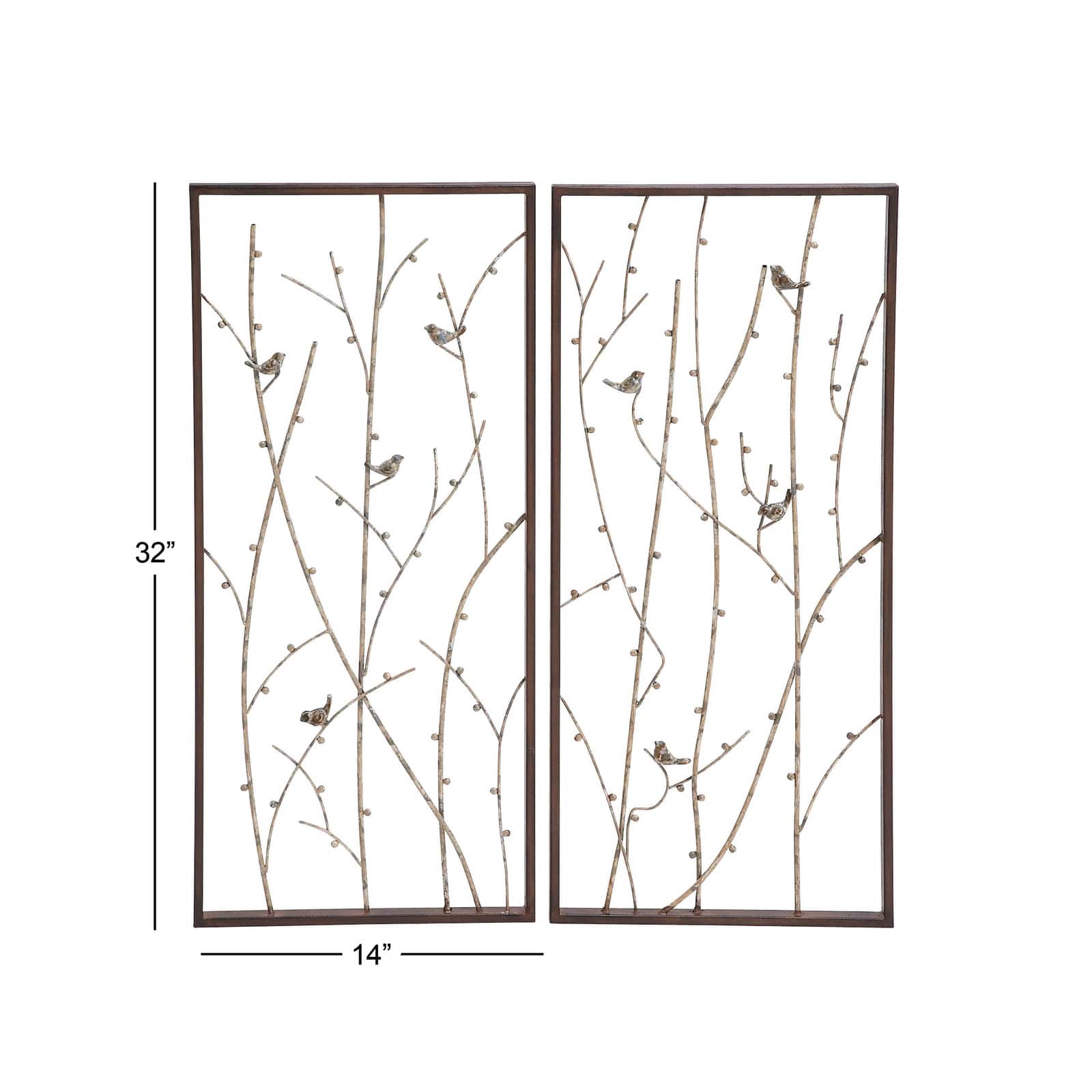 Set of 2 Black Metal Farmhouse Wall Decor, 14" x 32"