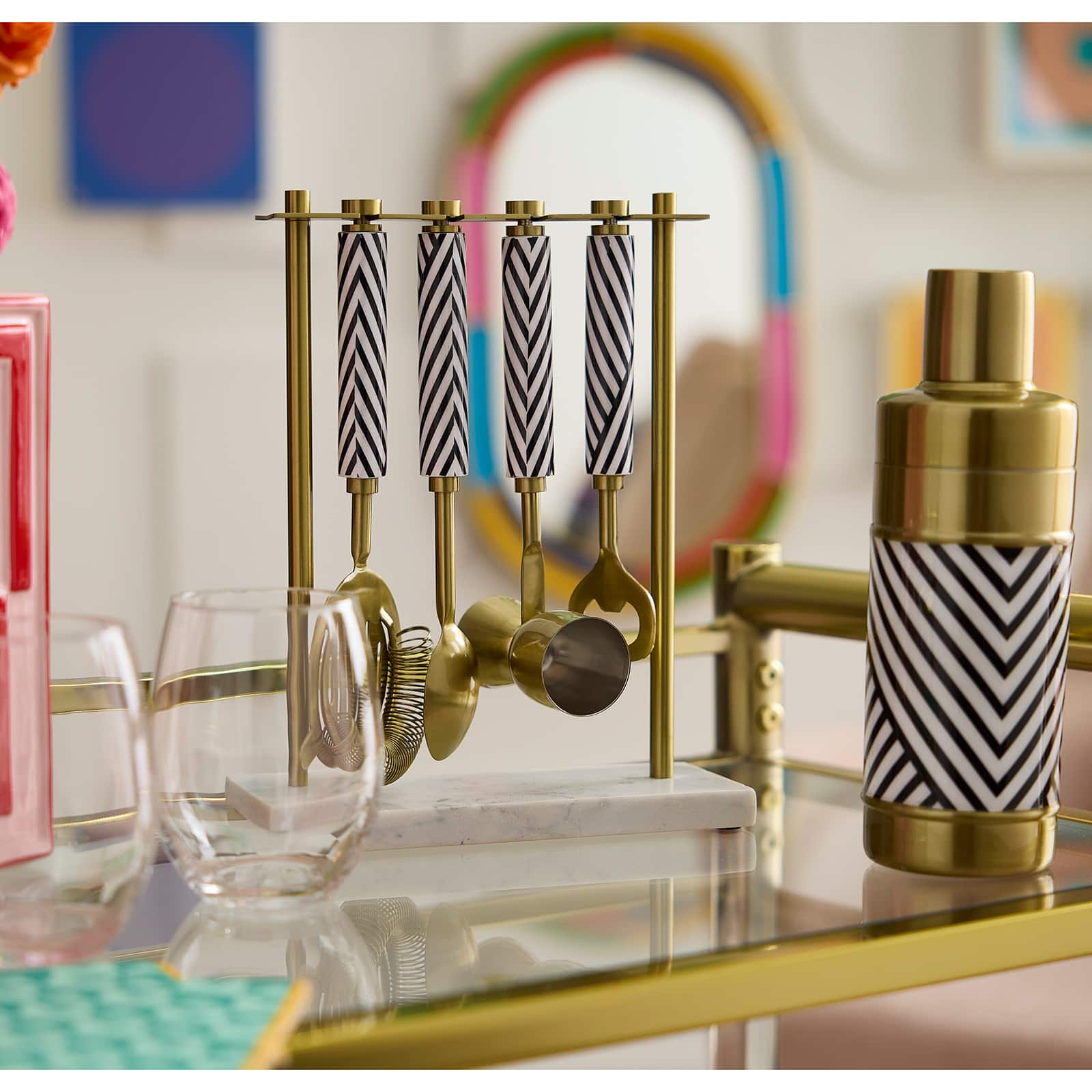 Jonathan Adler x Michaels Black & White Bar Tool Set