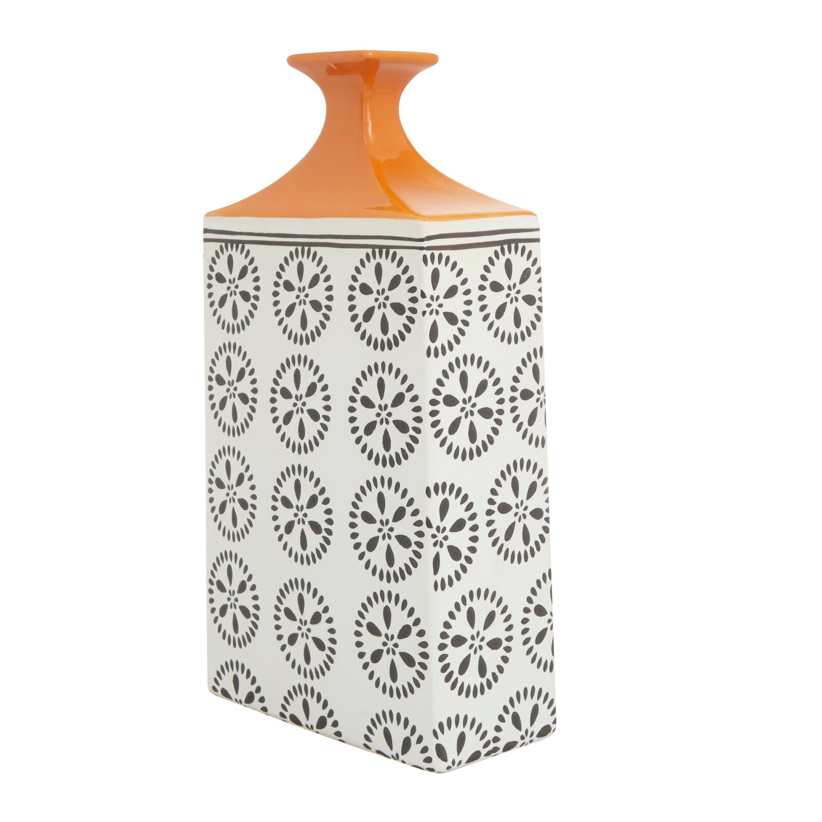 White Stoneware Transitional Vase, 14" x 8" x 7"