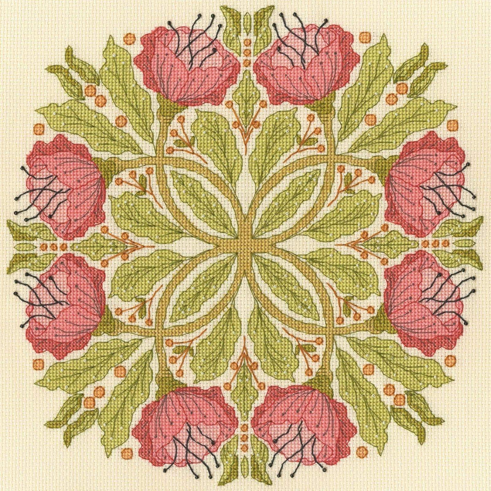 Bothy Threads Celtic Poppies Counted Cross Stitch Kit