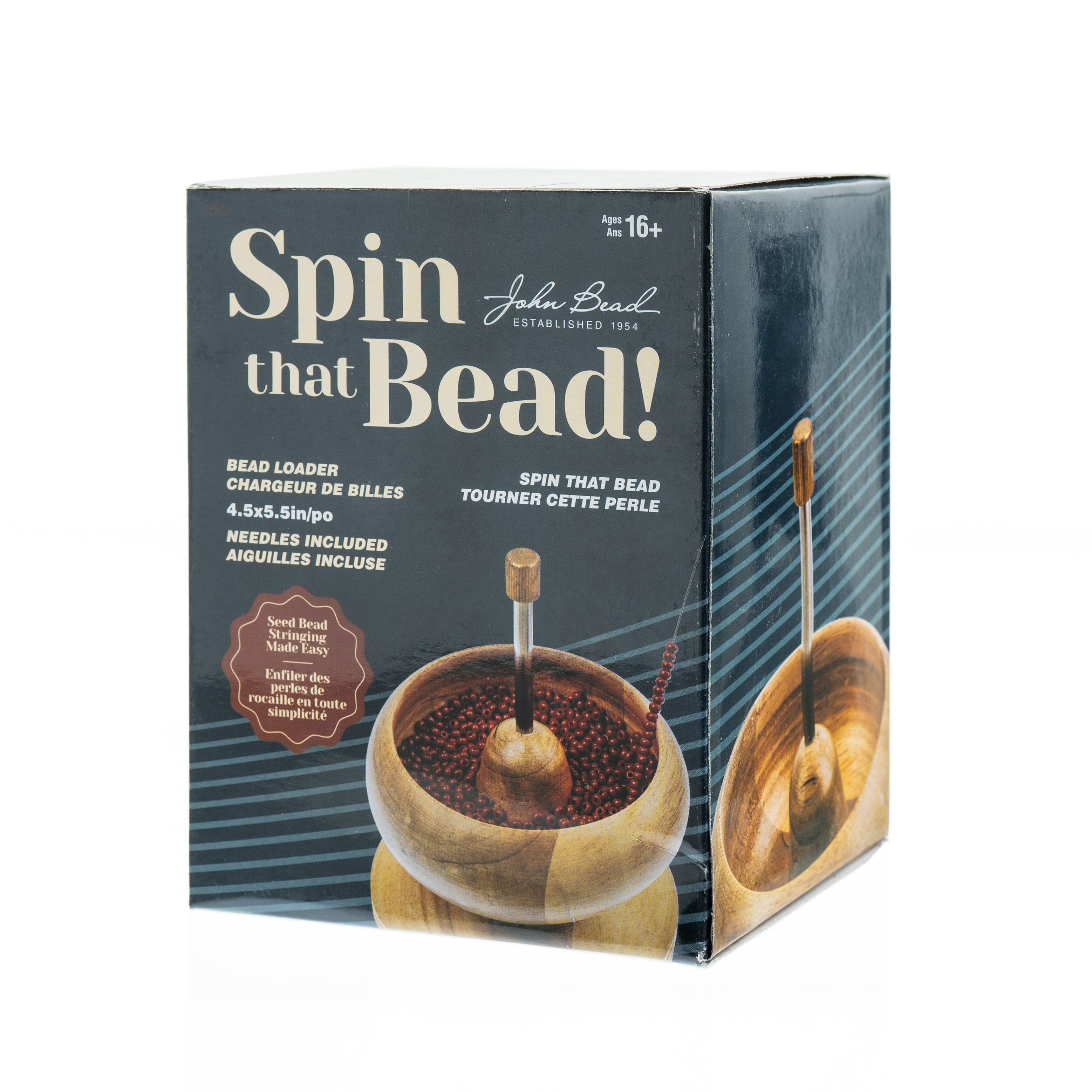 John Bead 4.5" x 5.5" Spin that Bead! Wooden Bead Spinner with 2 Needles
