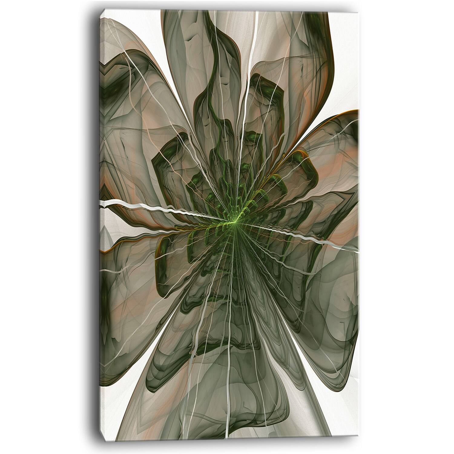 Designart - Symmetrical Green Fractal Flower