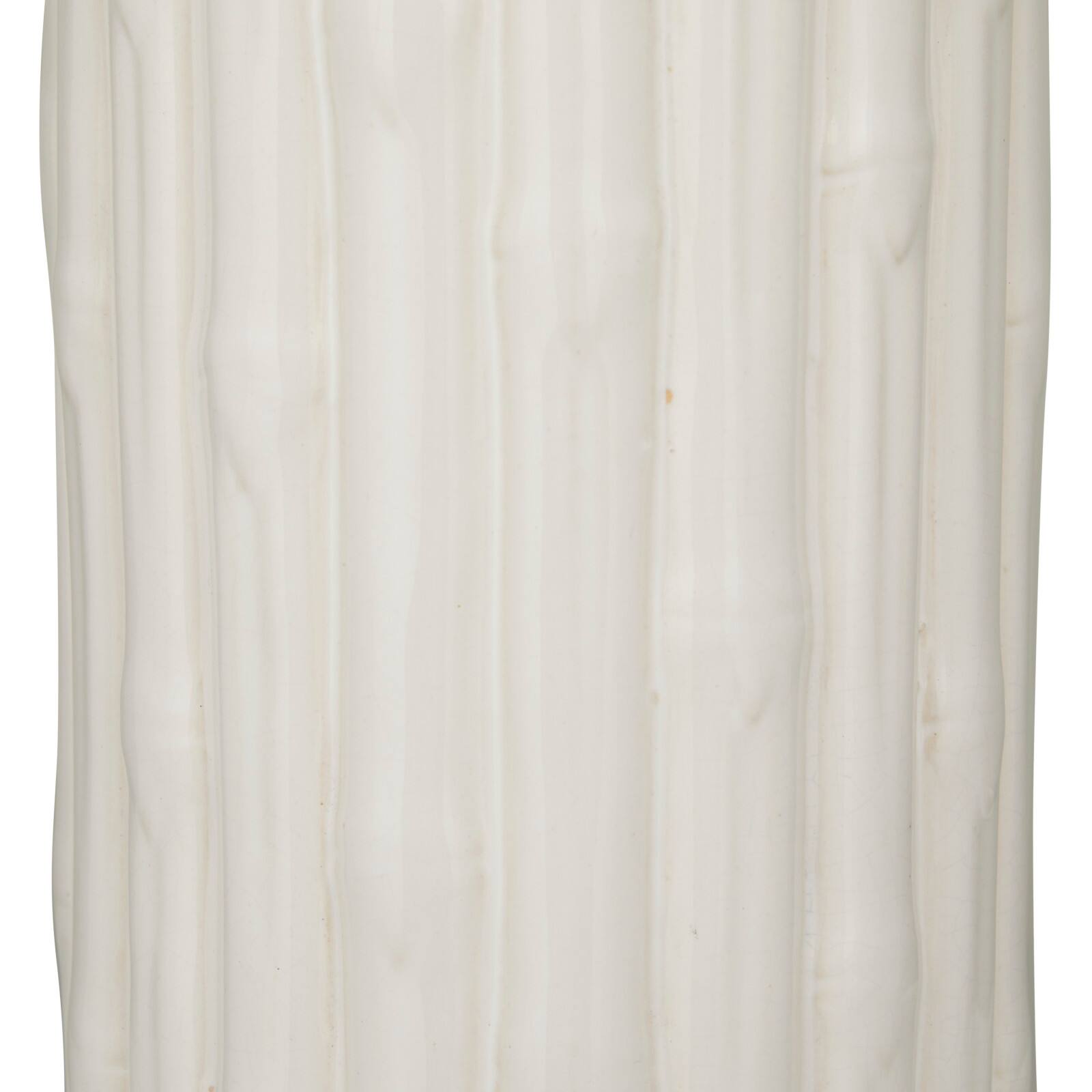 White Ceramic Fluted Base Table Lamp with Drum Shade 15" x 15" x 30"