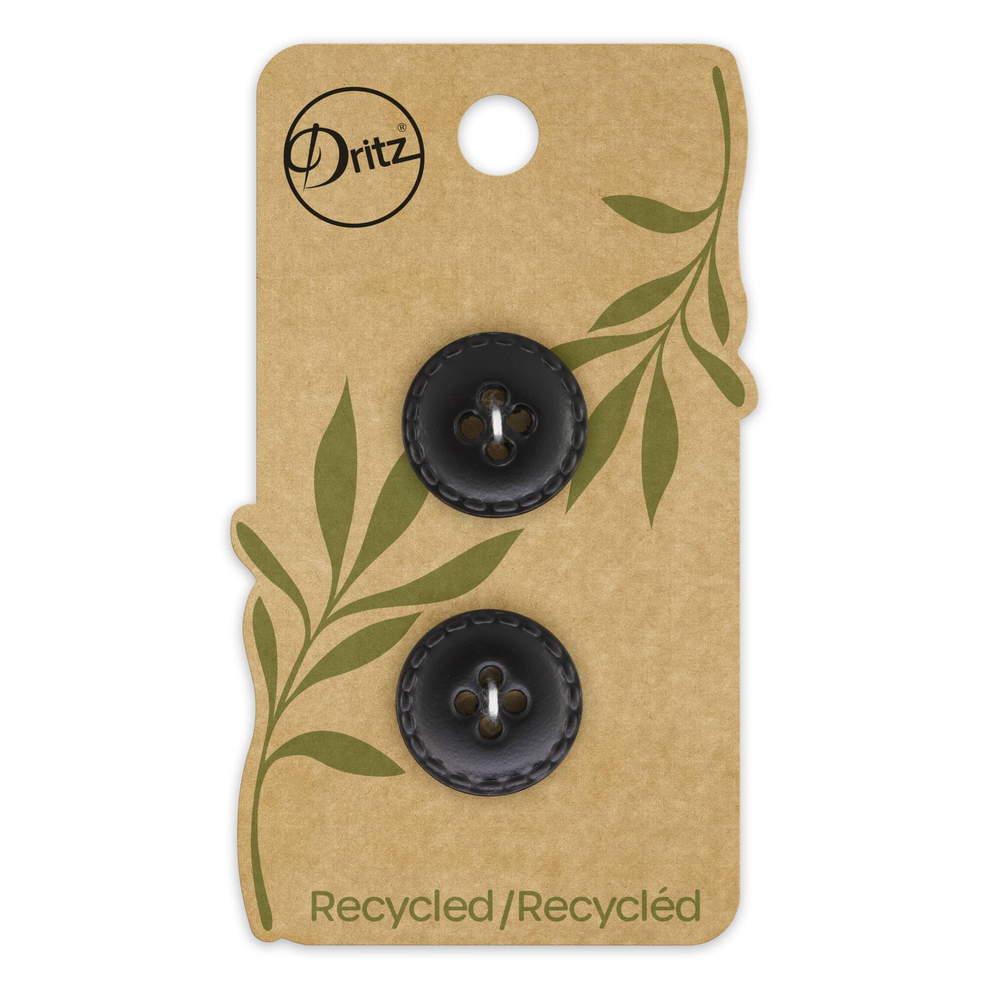 Dritz® 18mm Black Recycled Leather Round Button, 6ct.