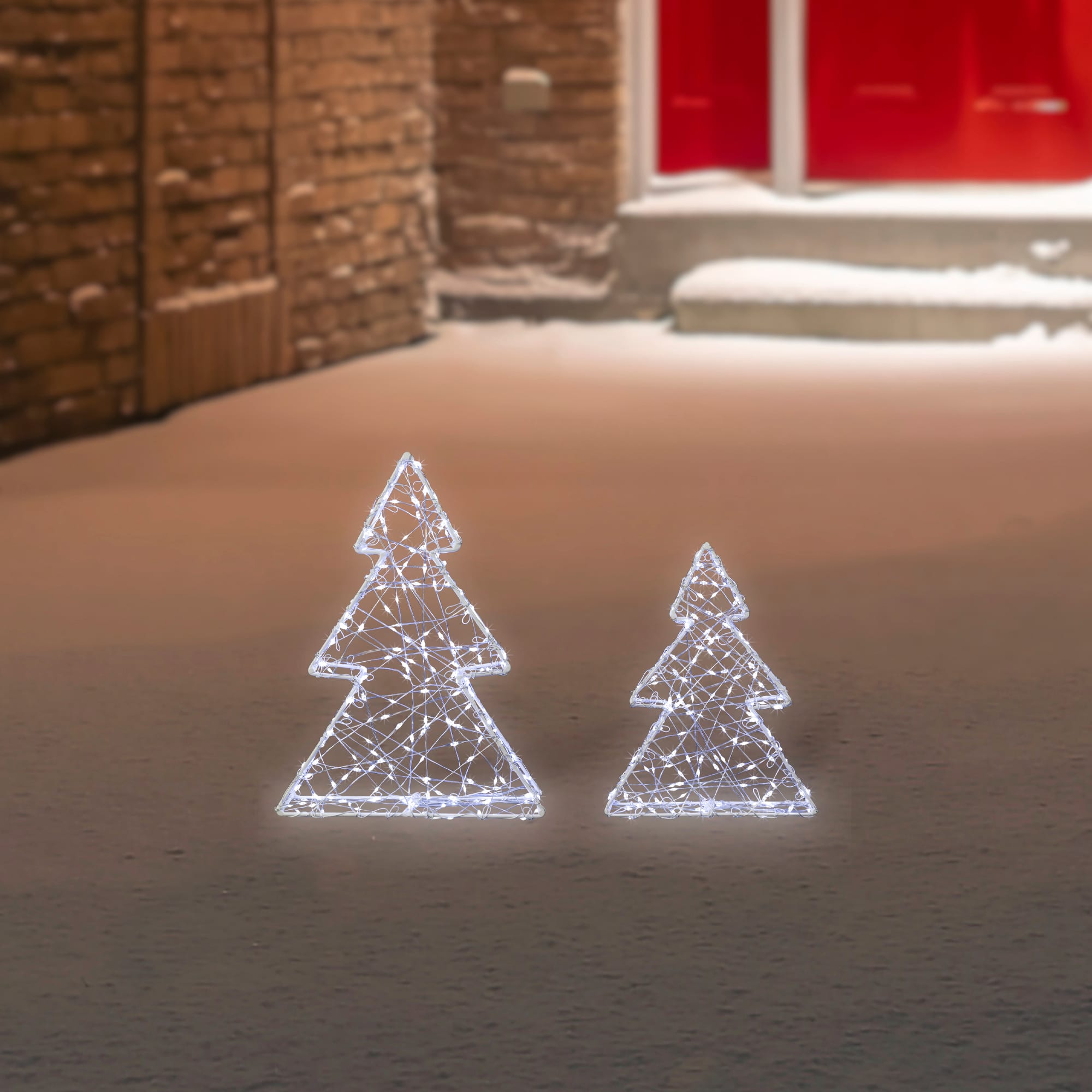 LED Lighted Wire Christmas Tree Decorations Set