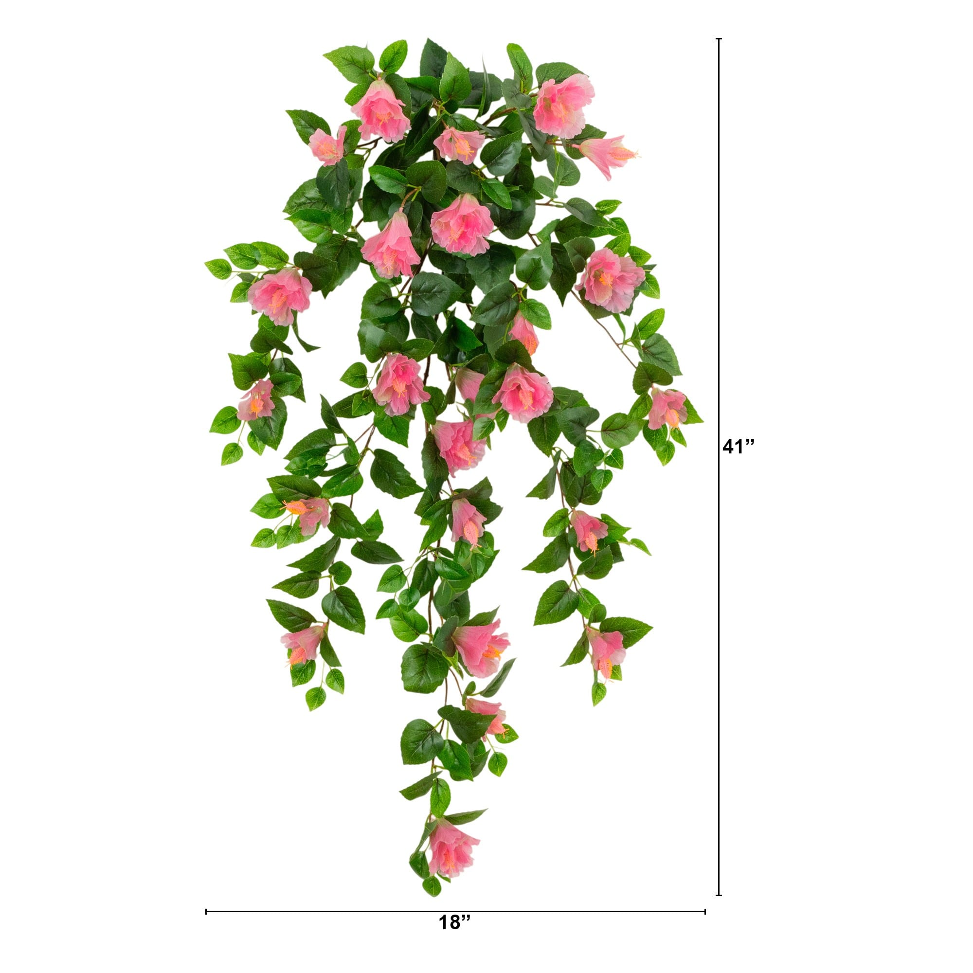 41" UV Resistant Artificial Hibiscus Hanging Plants