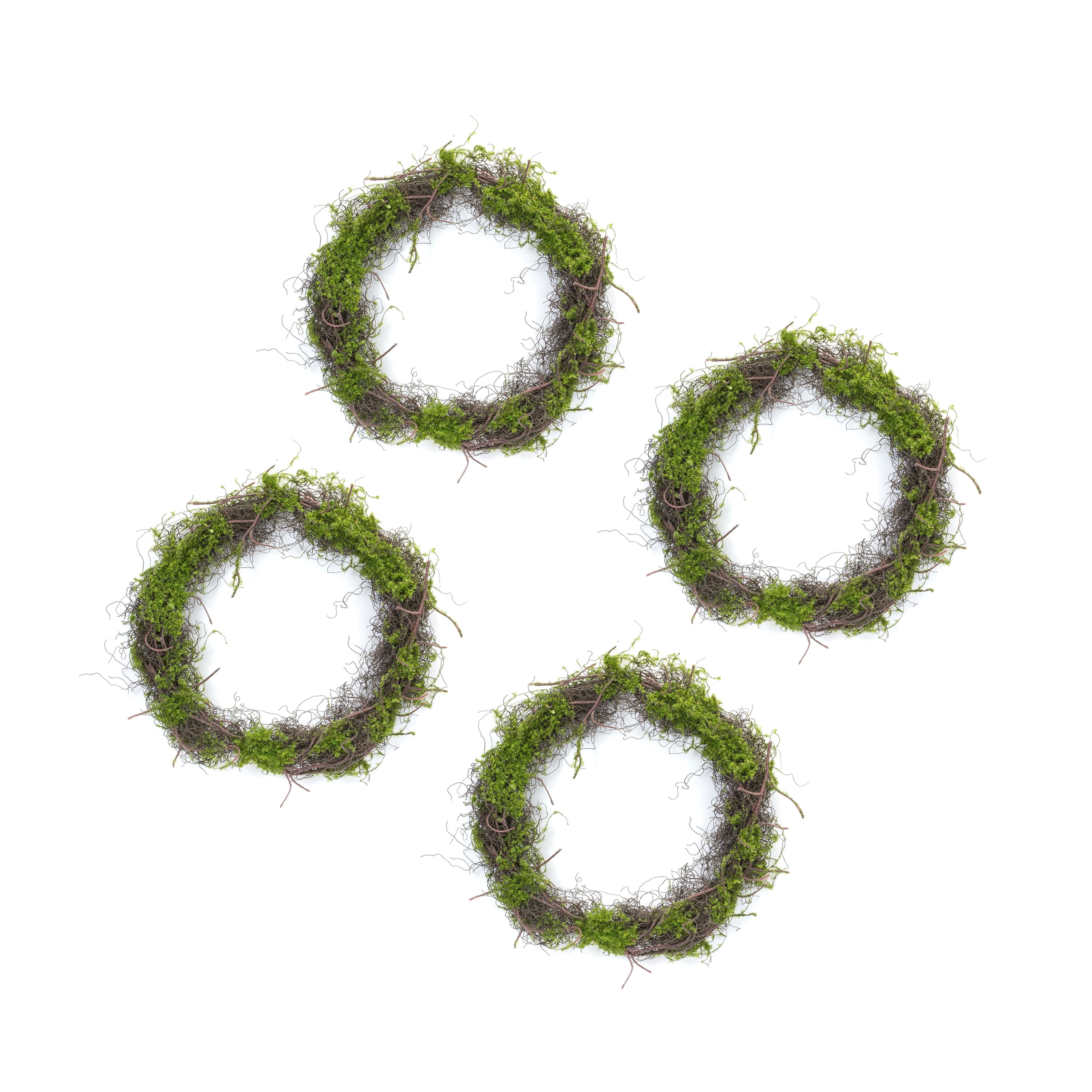 17.5" Moss Leaf Twig Wreath, 4ct.