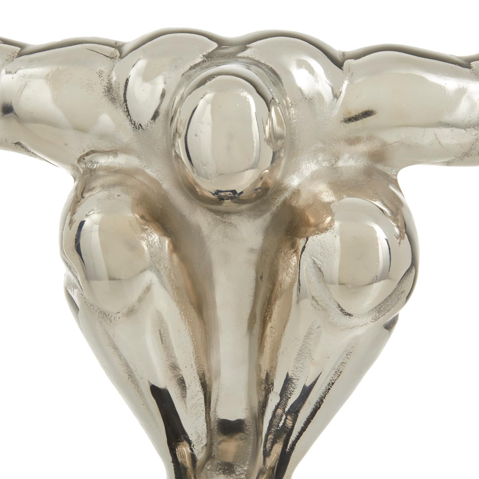 Silver Aluminum Contemporary People Sculpture, 30" x 5" x 17"