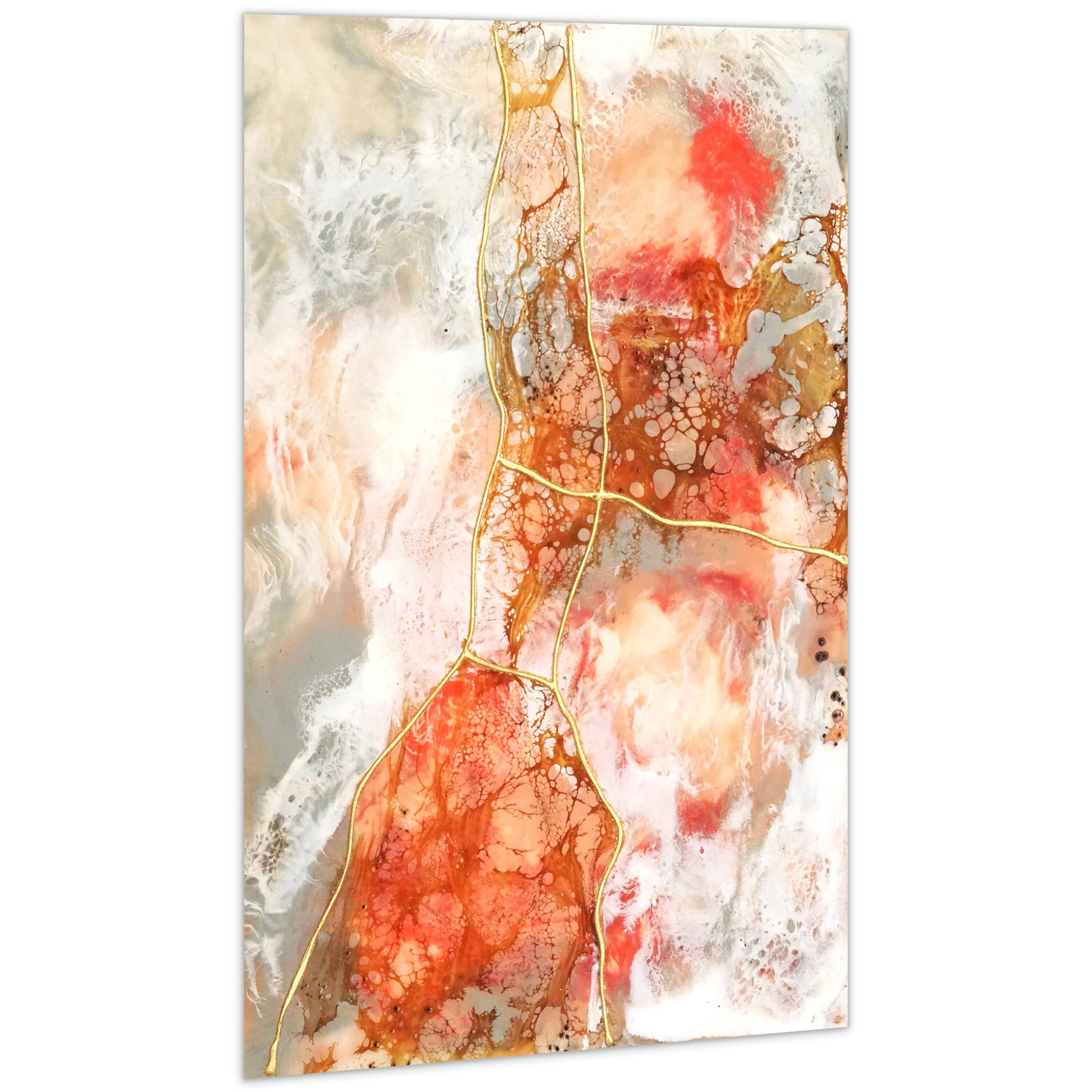 Empire Art Direct 48" x 32" Coral Lace II Frameless Free Floating Printed Tempered Art Glass Wall Art