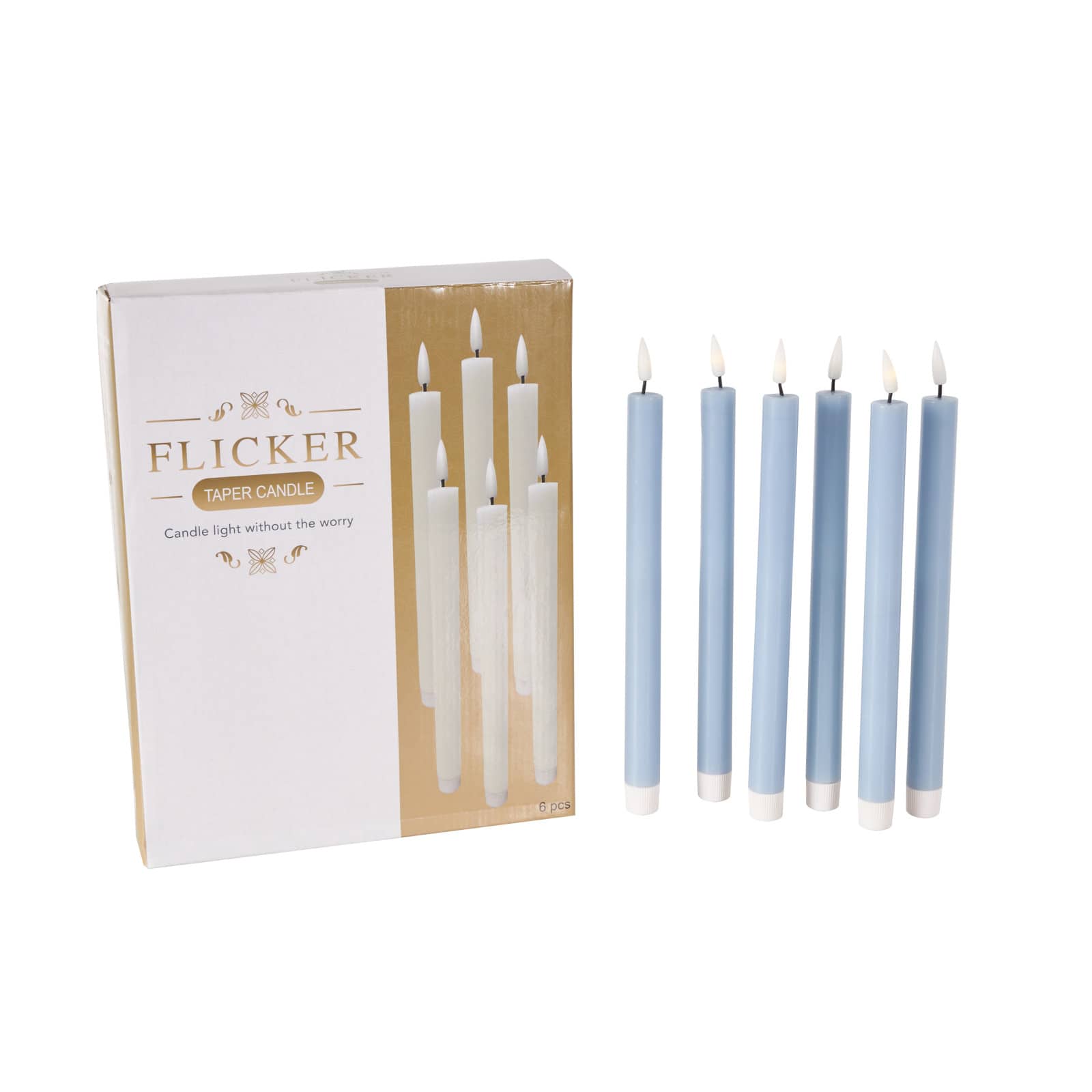 11" Flameless Wax Candles with Remote Control, 6ct.