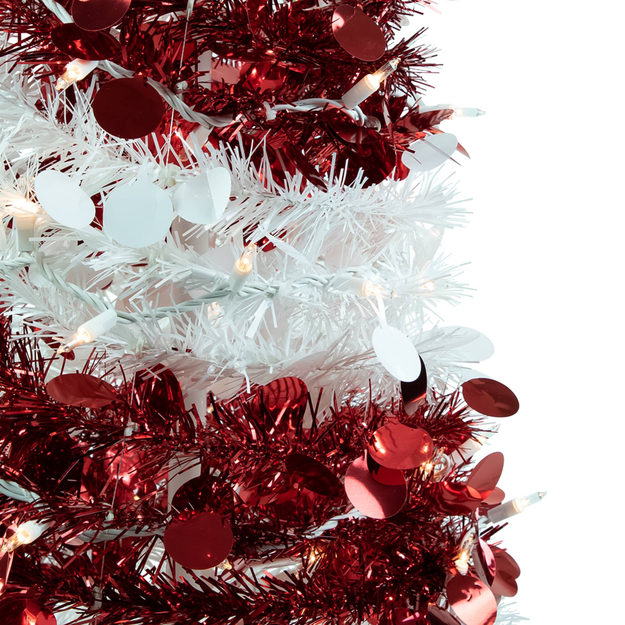 6ft. Pre-Lit Candy Cane Pop-Up Artificial Christmas Tree, Clear Lights