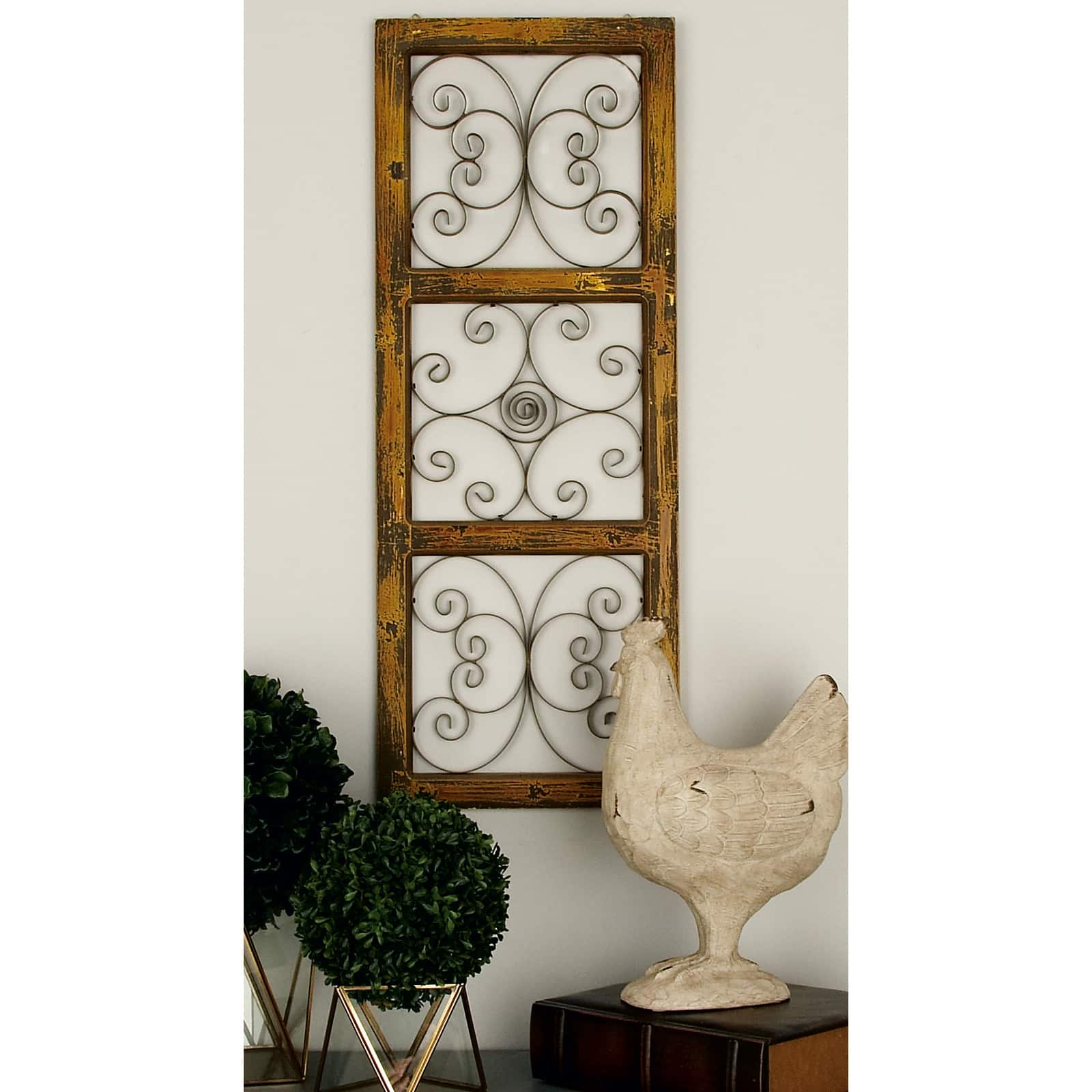 Brown Rustic Ornamental Wood & Metal Wall Décor
