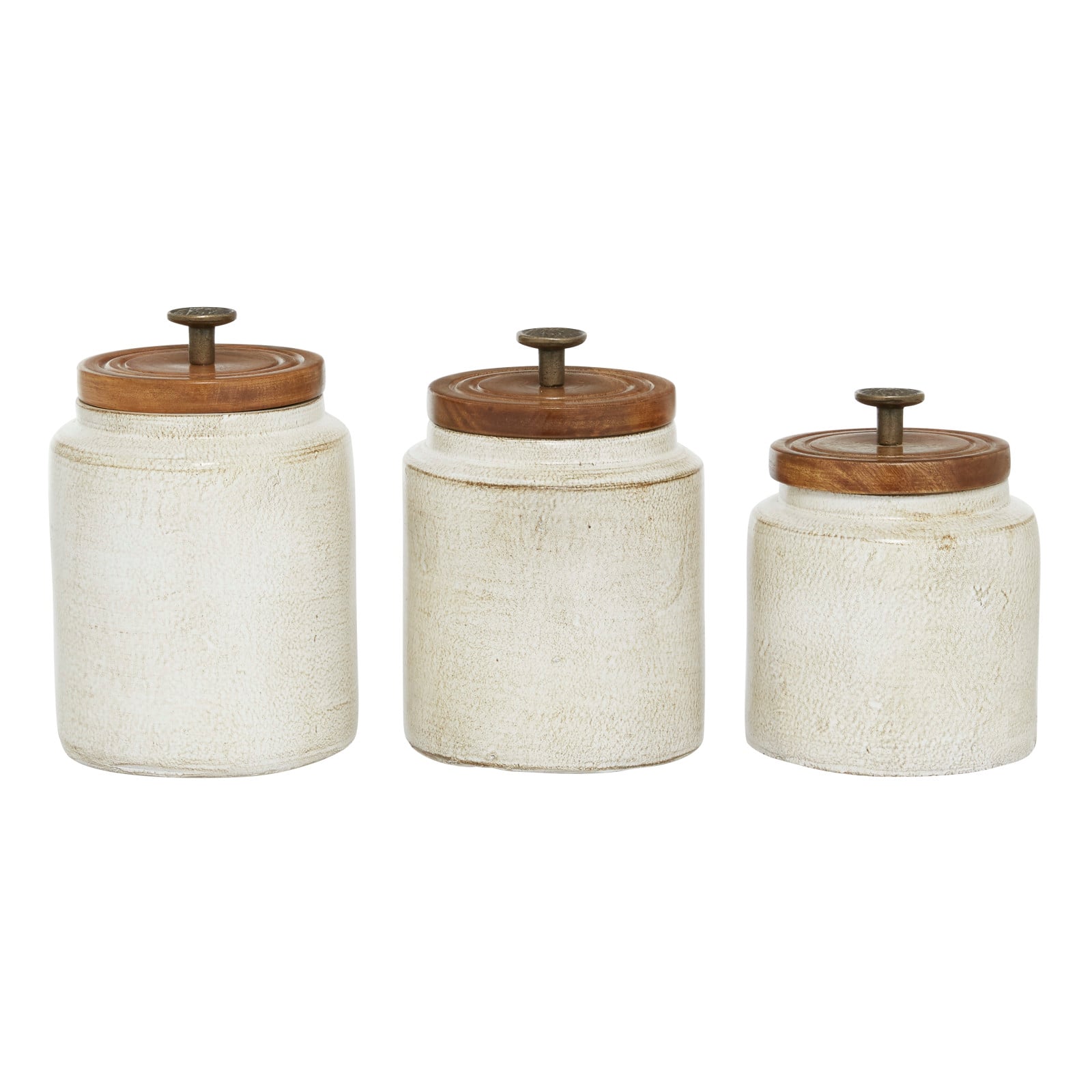 White Terracotta Country Cottage Decorative Jar Set