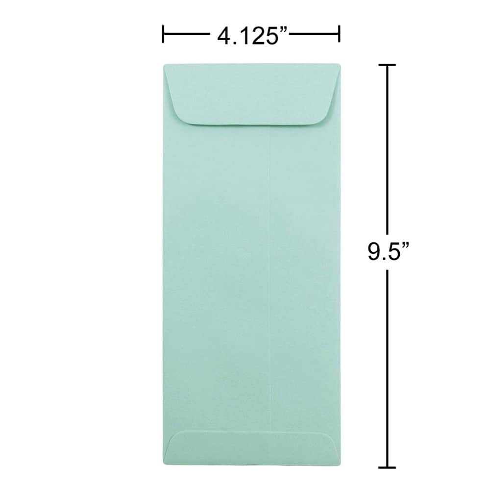 JAM Paper 4" x 10" Aqua Blue Policy Business Envelopes