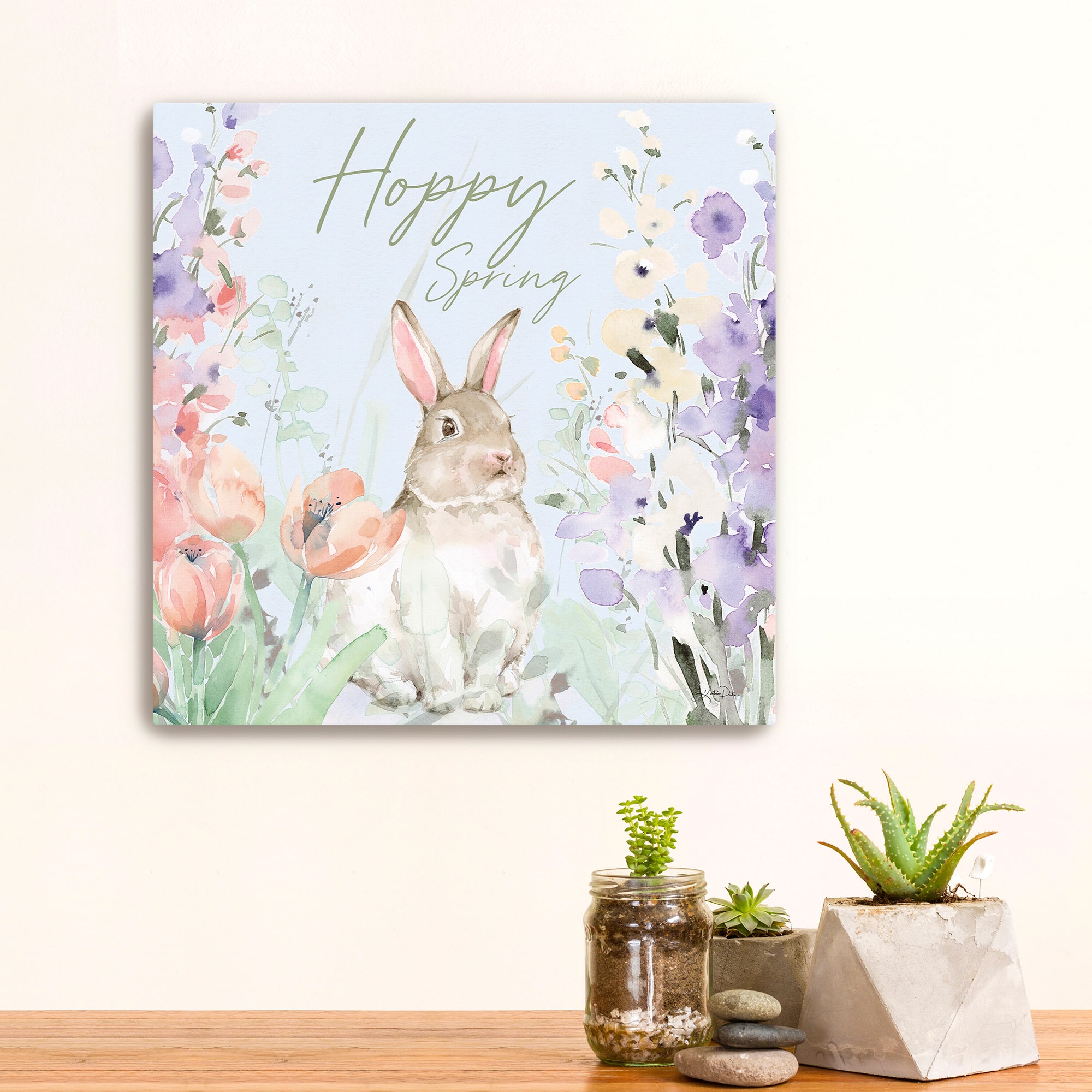 Lumaprints Blooming Bunnies III Hoppy Canvas Giclée Art