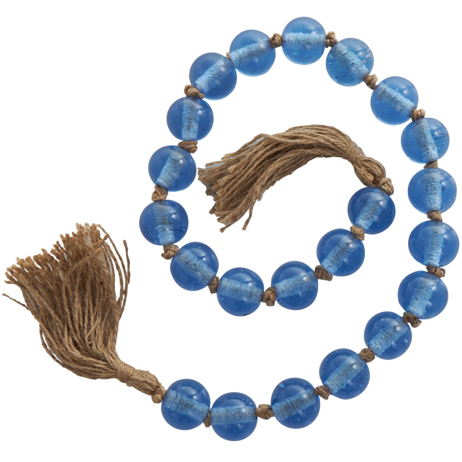 4ft. Glass Handmade Round Beaded Garland with Tassel