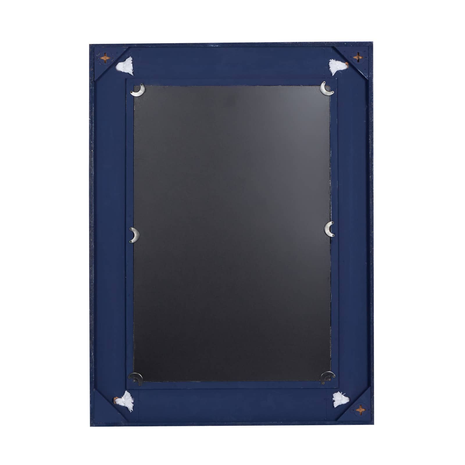 31" Blue Wood Contemporary Wall Mirror
