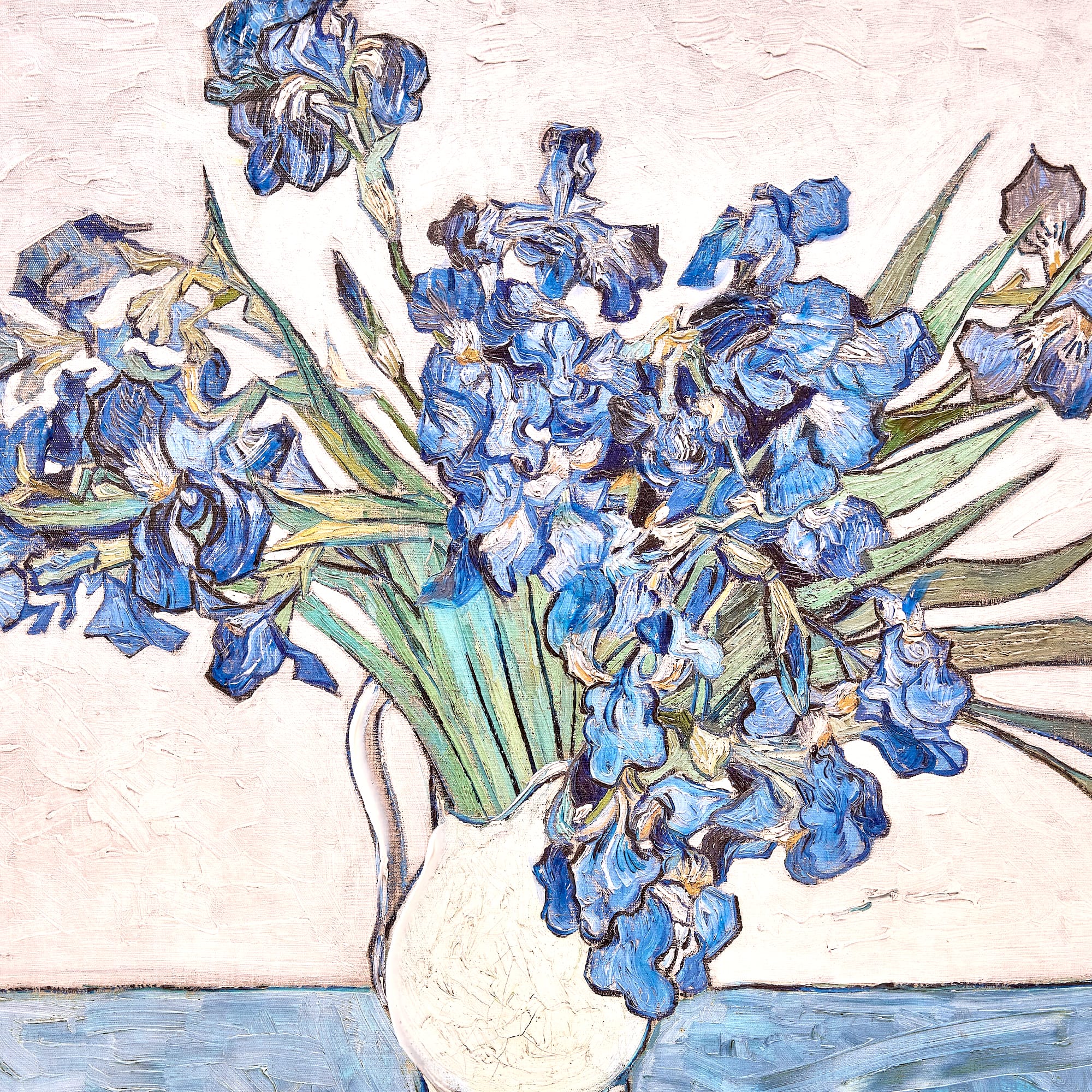 American Art Decor Ornate Framed Blue Irises Canvas Print by Vincent van Gogh - 31.5" x 27.5"