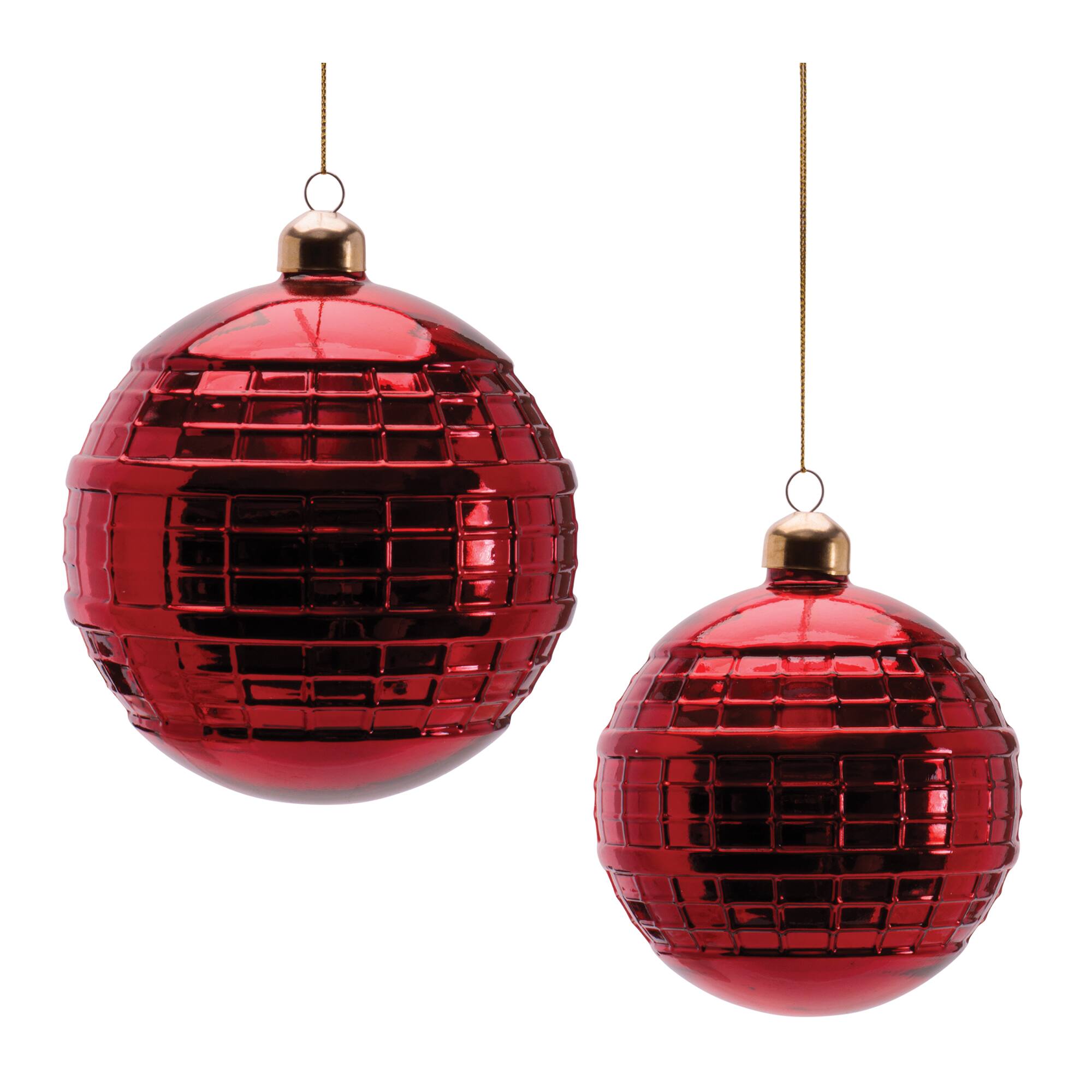 Melrose Red Glass Ball Ornament Set