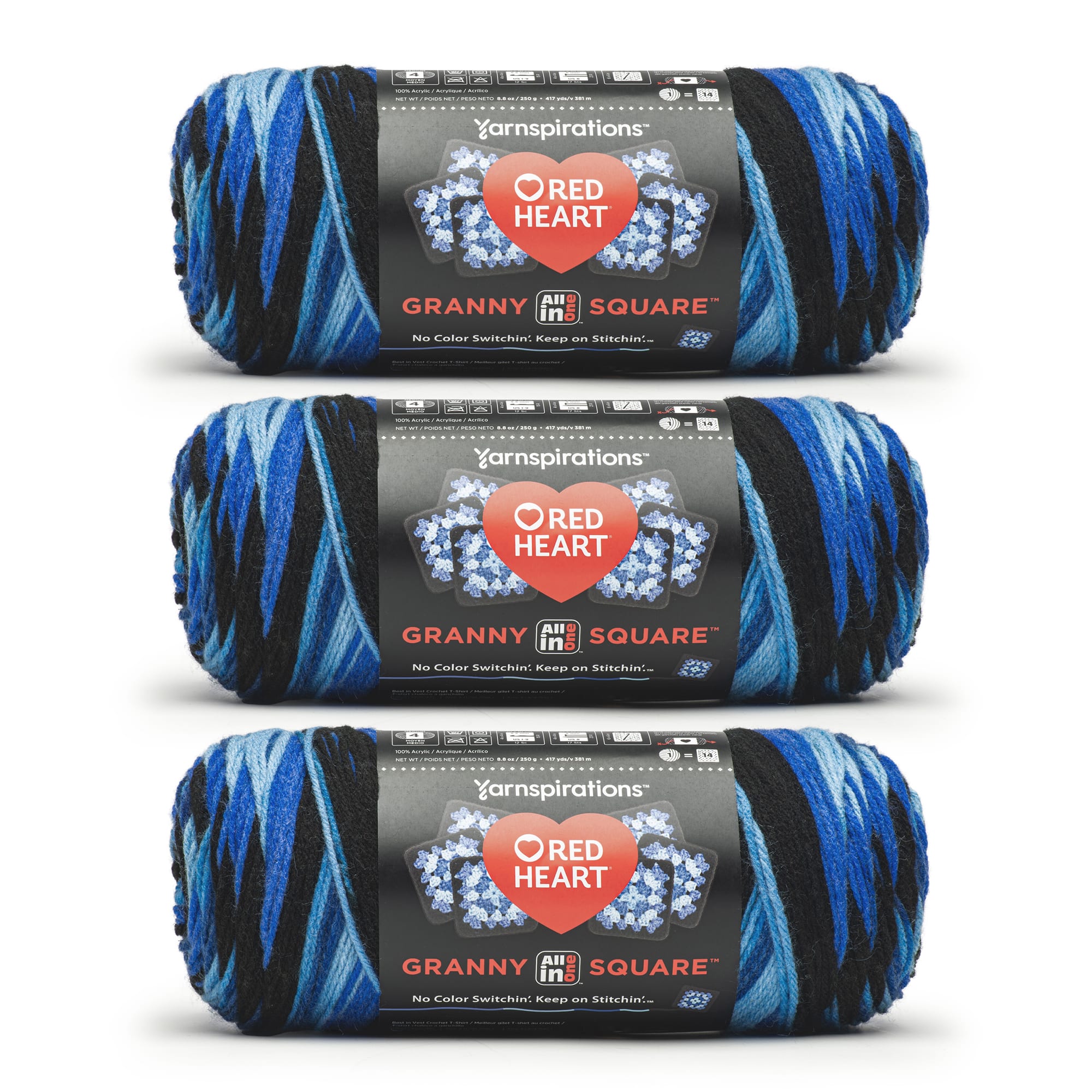 3 Pack Red Heart® All in One™ Granny Square™ Yarn