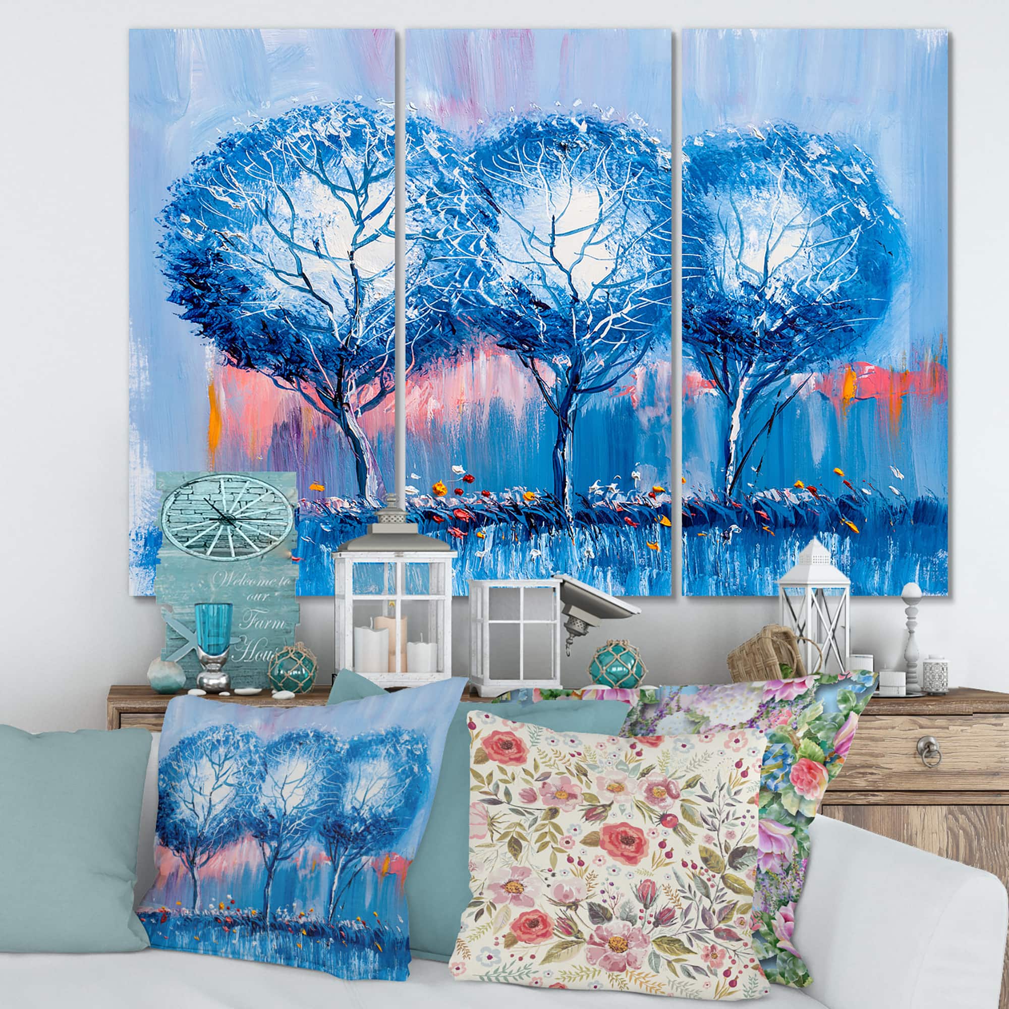 Designart - Colourful Trees Impressionist Landscape III