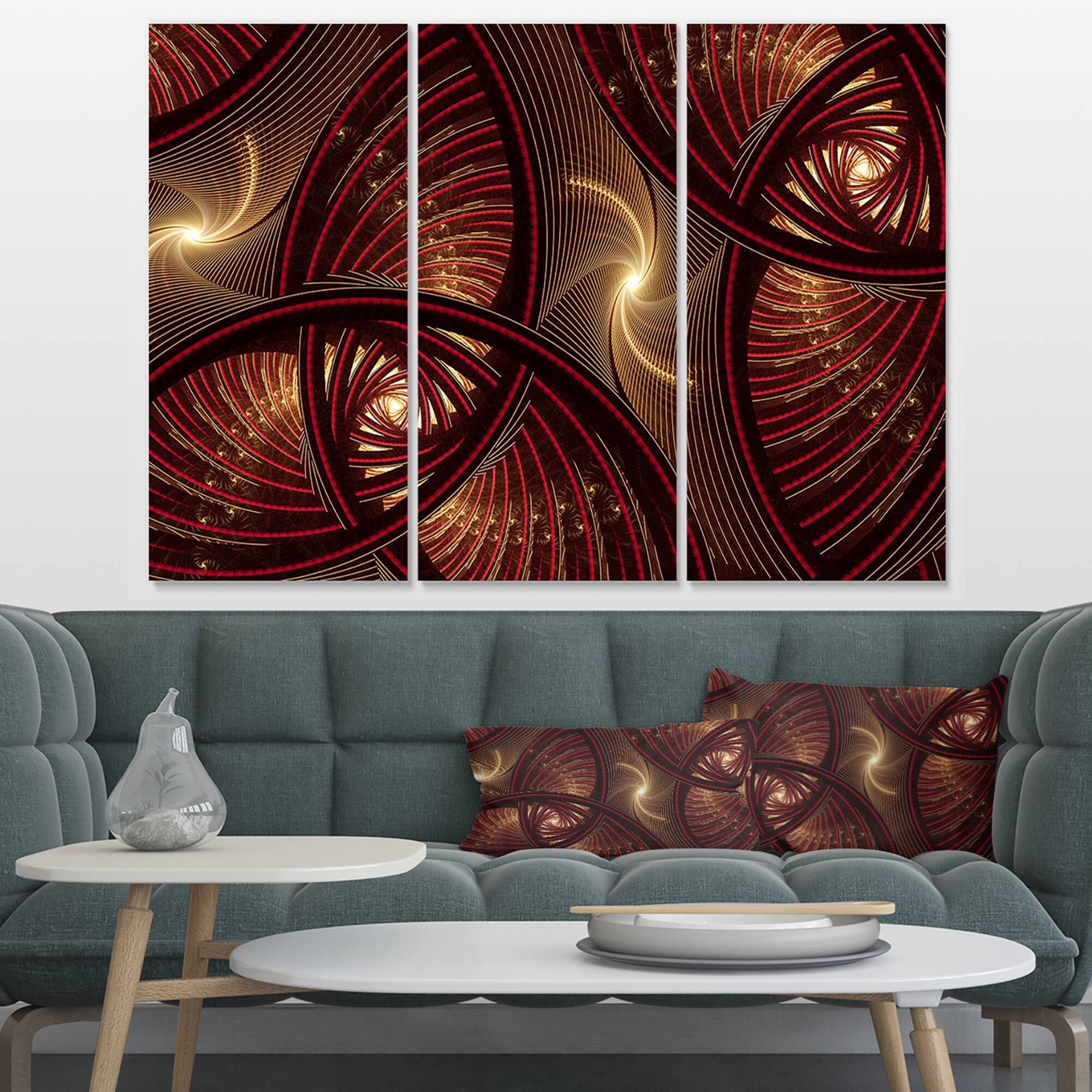 Designart - Brown Symmetrical Fractal Pattern