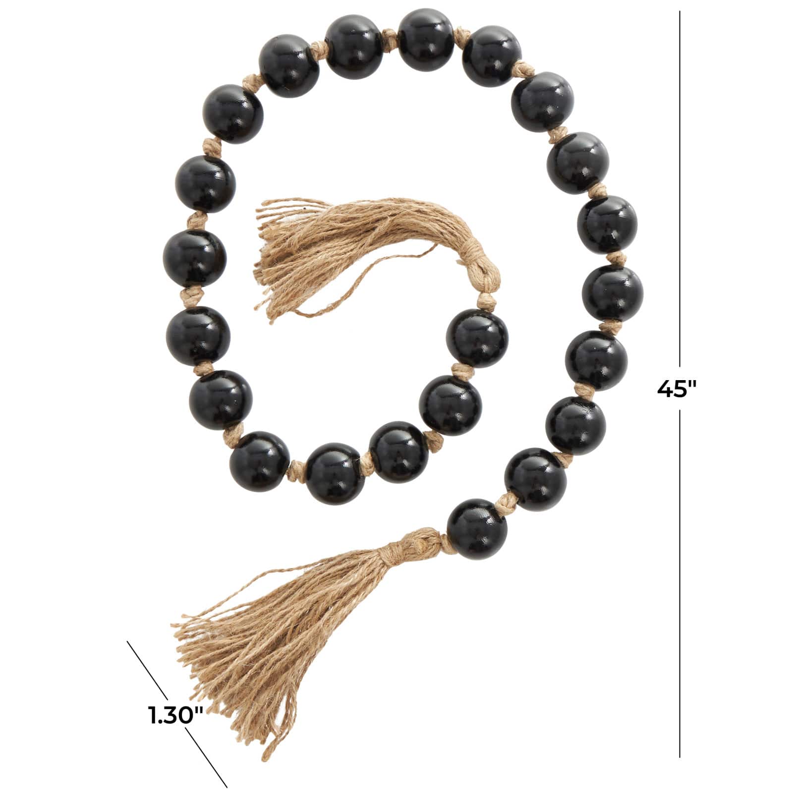 4ft. Glass Handmade Round Beaded Garland with Tassel