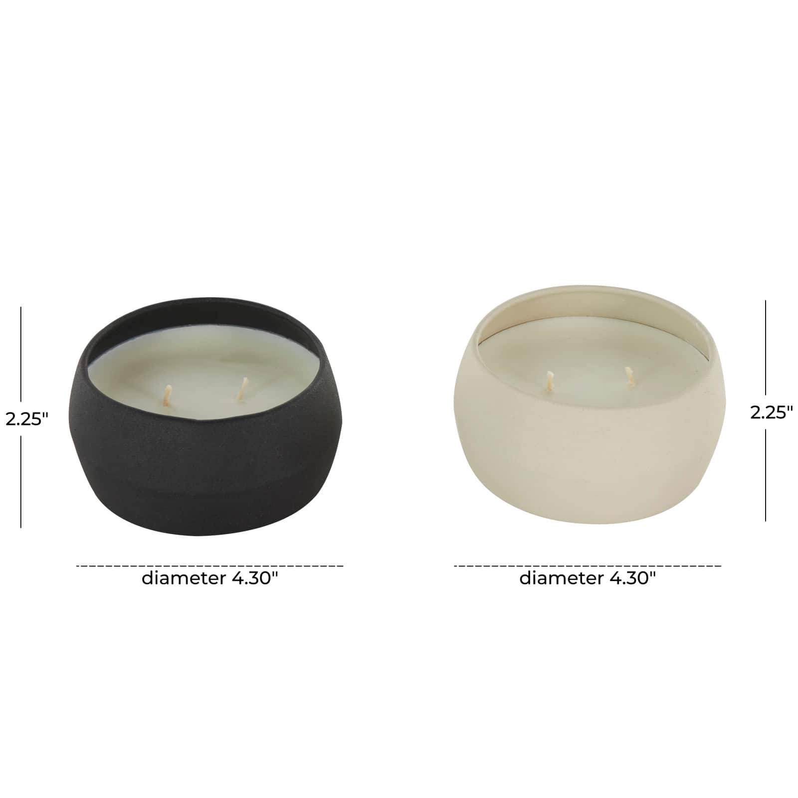 Black & White Apple Cinnamon & Creamy Vanilla Swirl Scented Textured Metal Candle Set