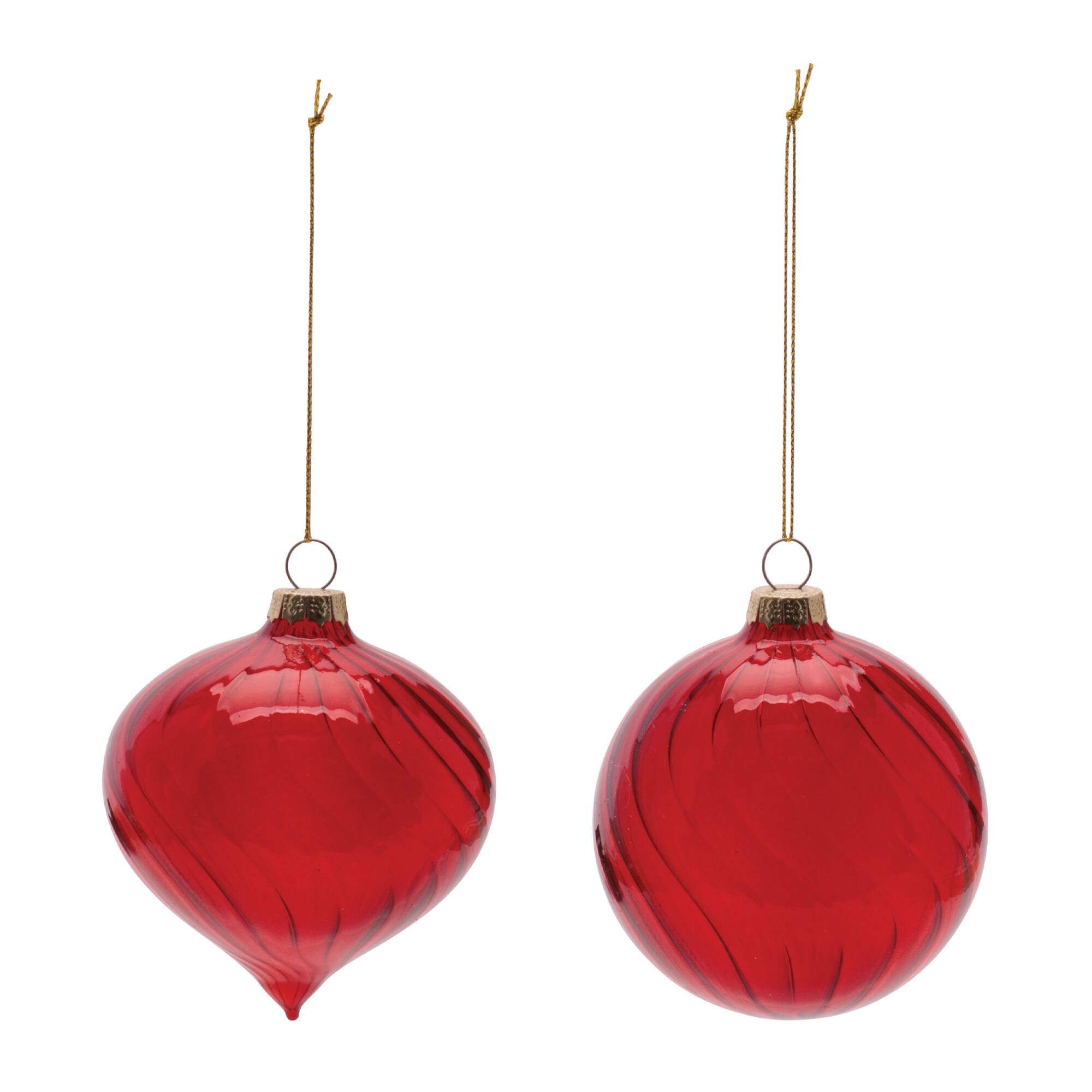 Melrose Swirled Glass Ornaments Set
