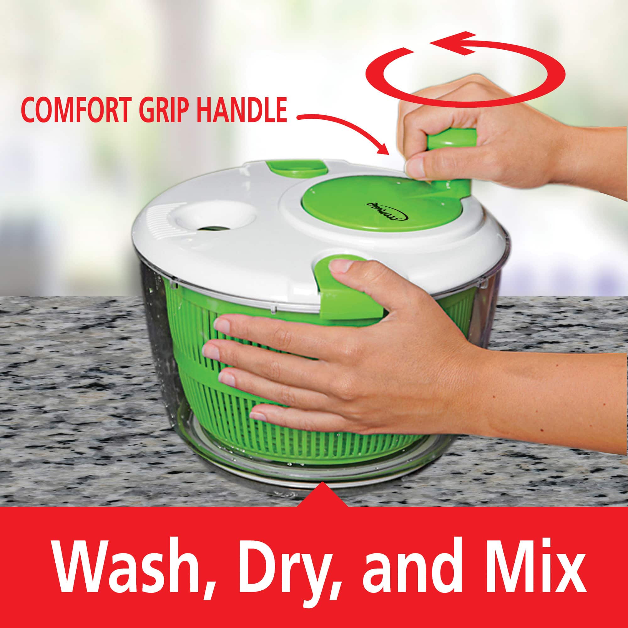 Brentwood Salad Spinner with 5qt. Serving Bowl