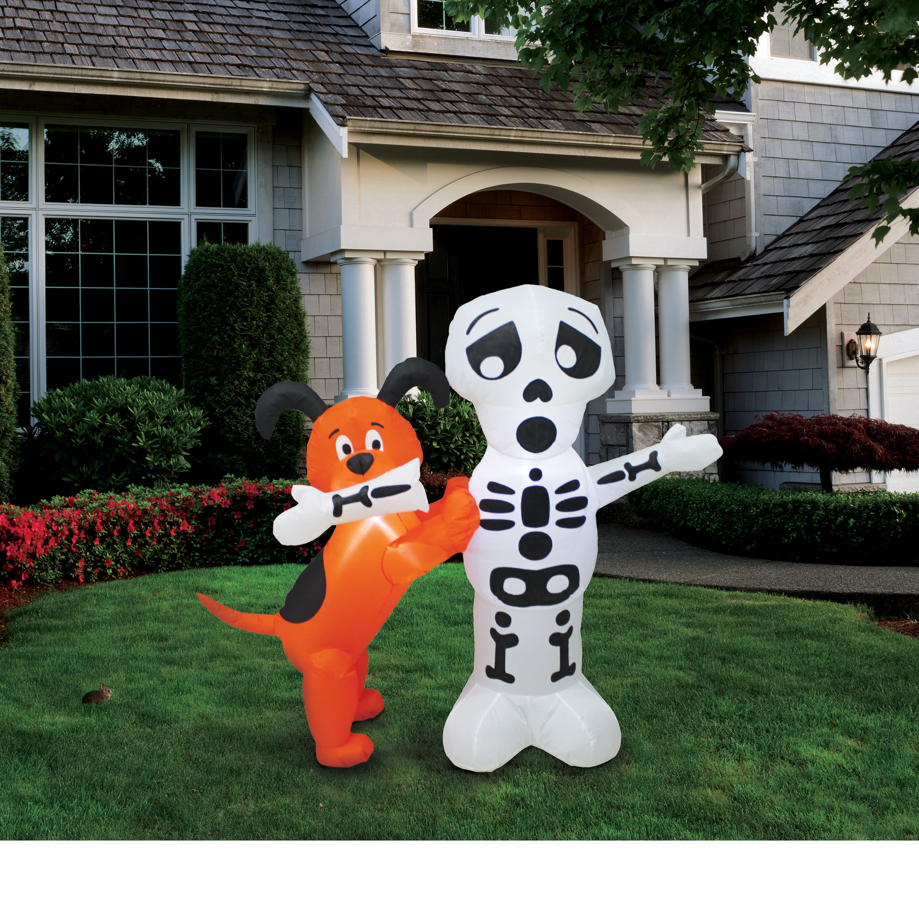 4ft. Inflatable Skeleton & Dog