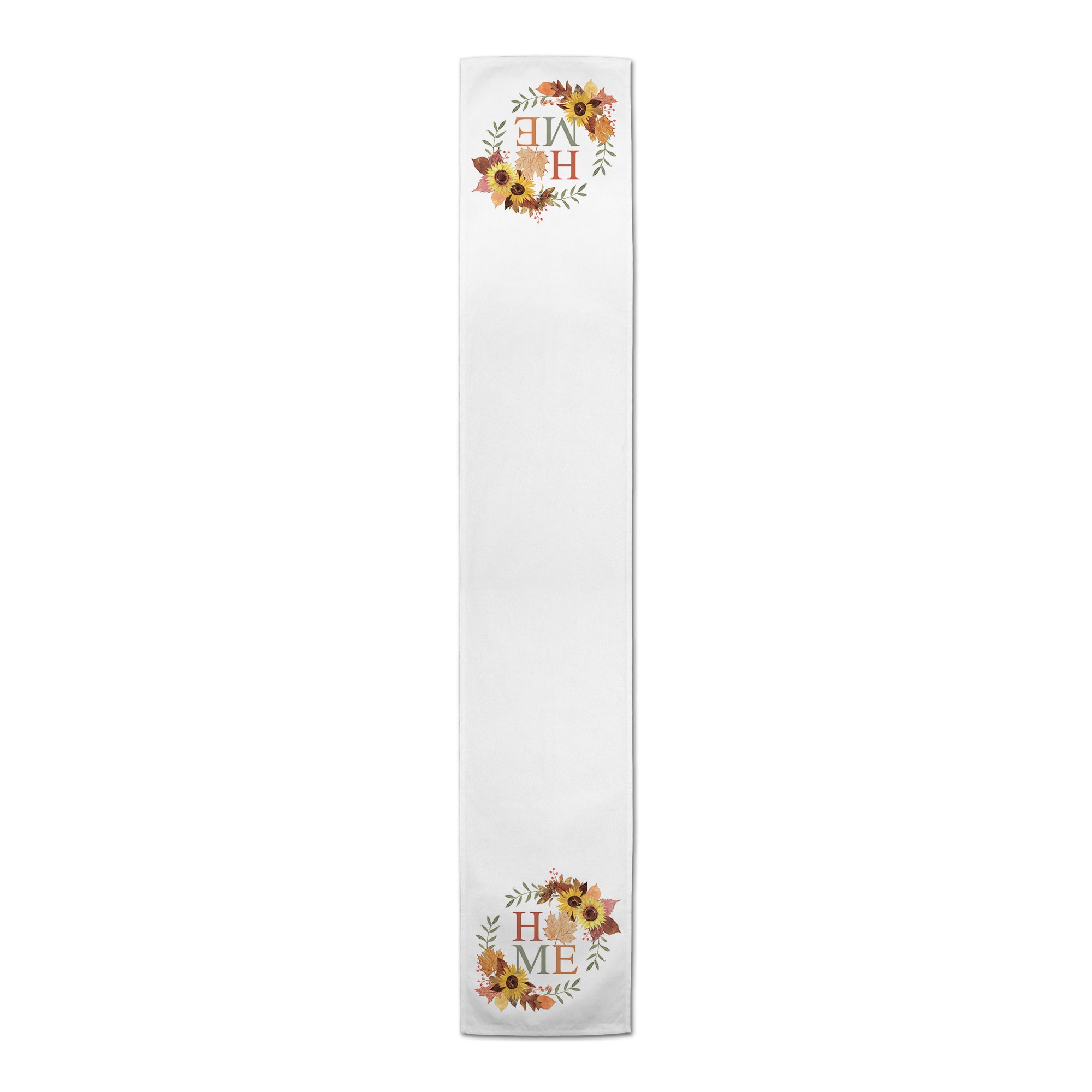 72" Autumn Home Wreath Polyester Twill Table Runner