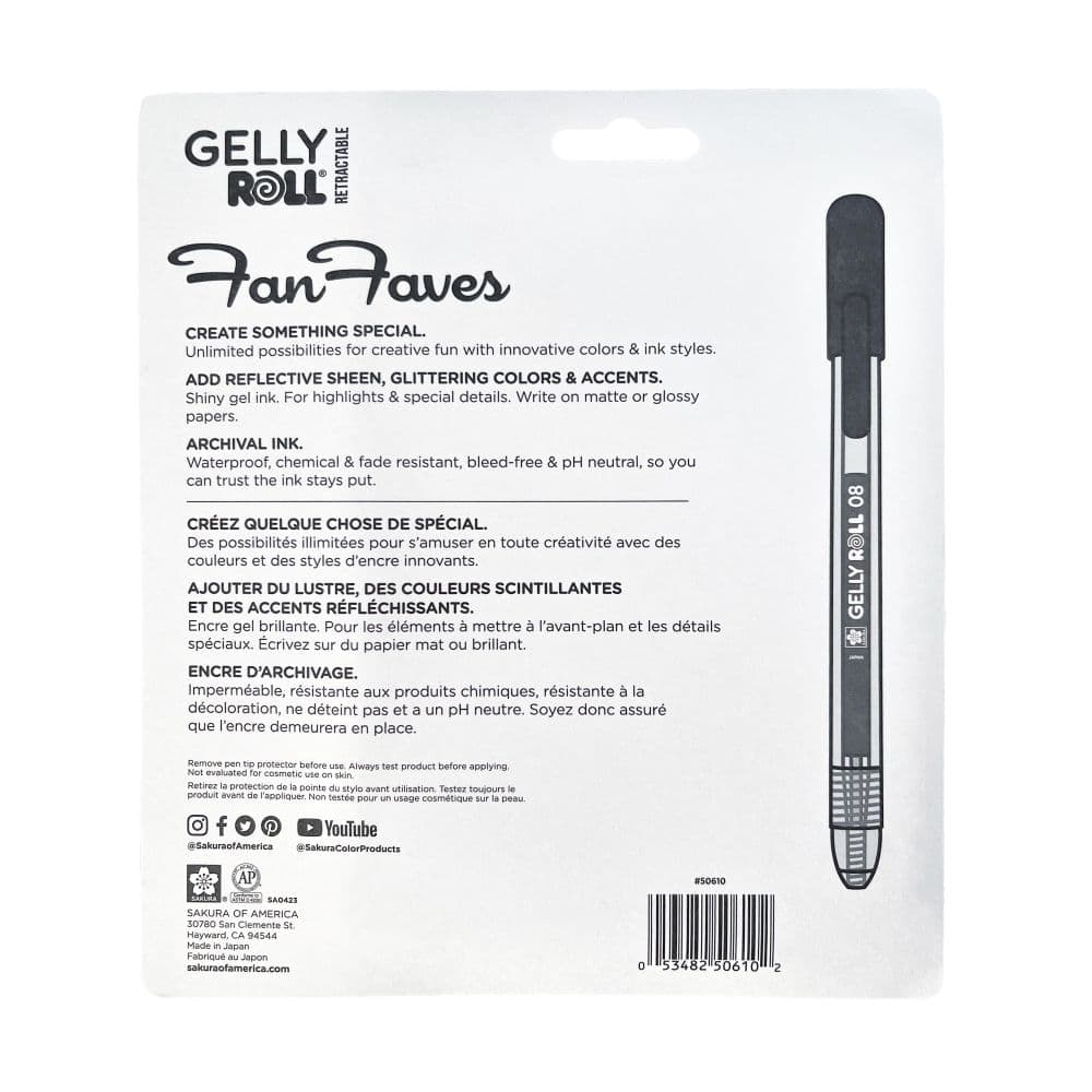 Sakura® Gelly Roll® 0.8mm Medium Point Retractable Fan Faves Gel Pen Set