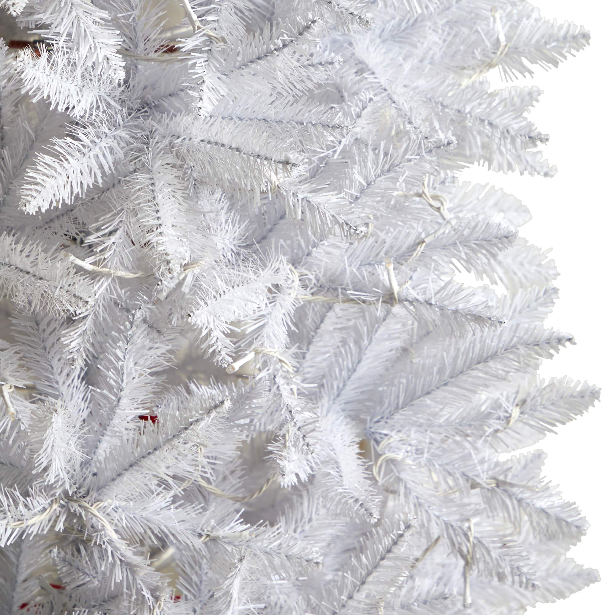 7ft. Pre-Lit White Artificial Christmas Tree, Warm White LED Lights