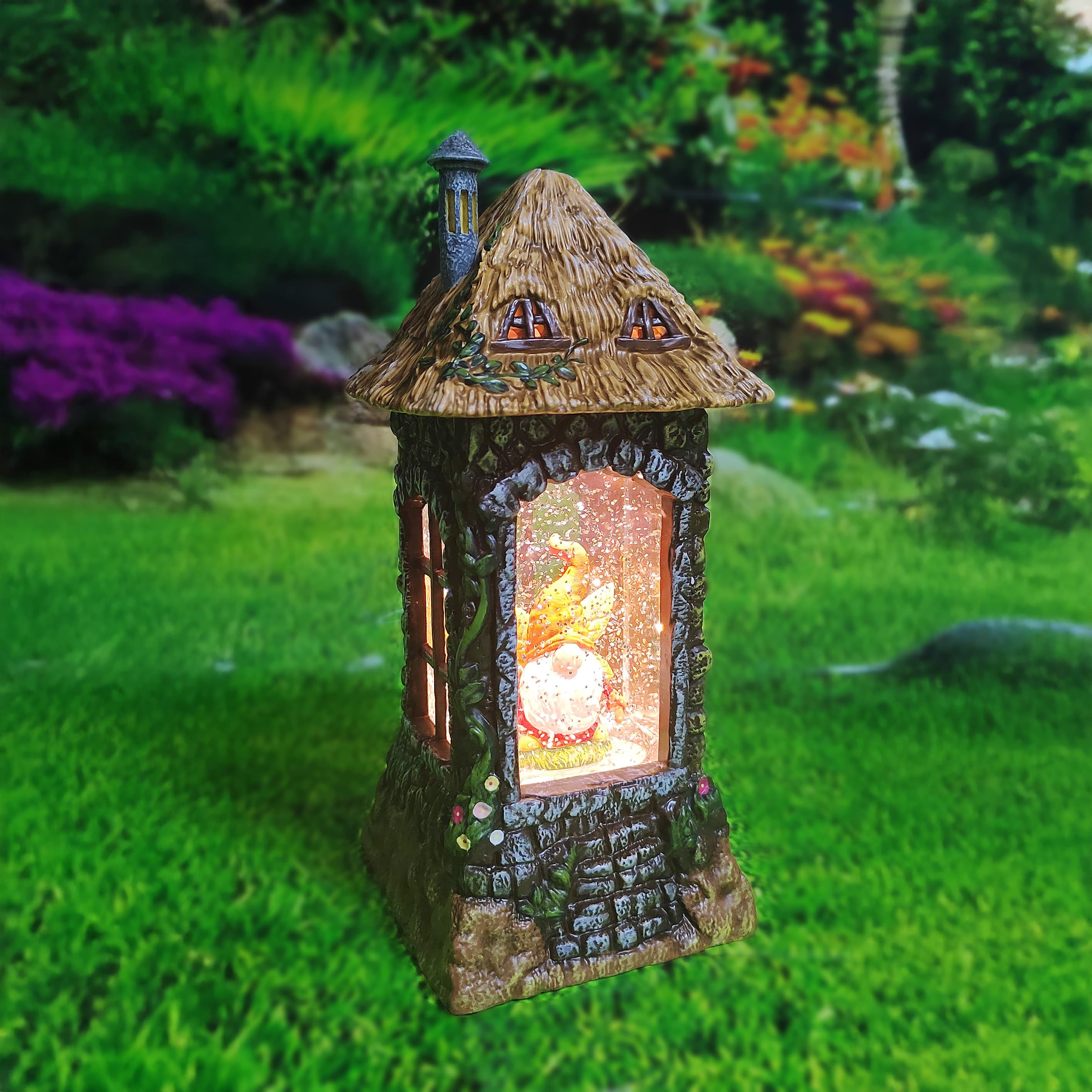 Moments in Time 9.75” Acrylic Gnome Home Lantern Décor
